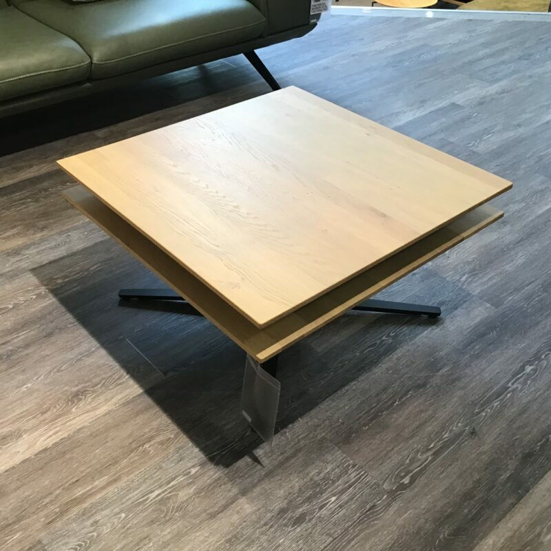 Ronald Schmitt Design - Couchtisch Evita Platte Wildeiche Bianco Gewachst Geölt Gestell Edelstahl Tiefschwarz Gepulvert - 6