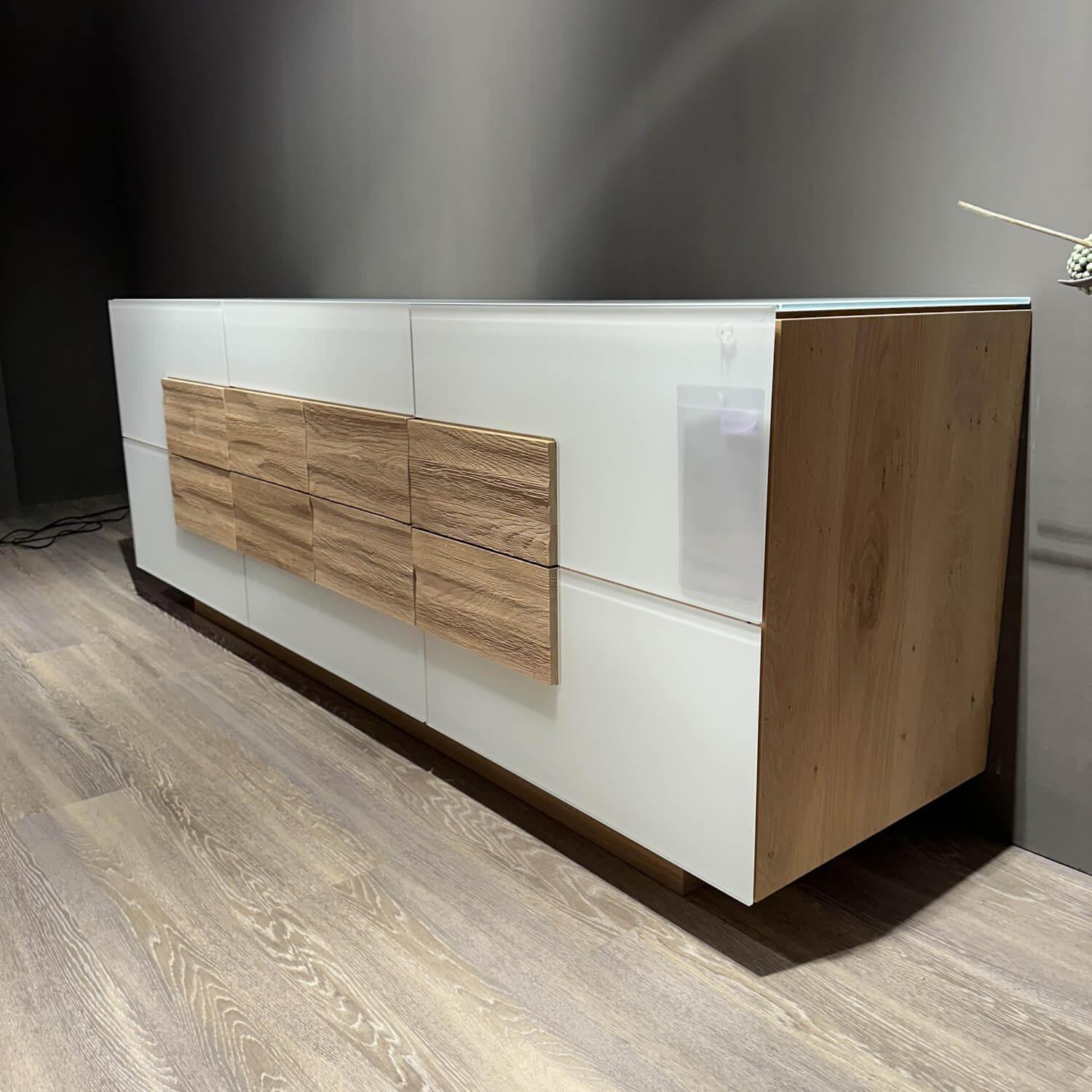 Voglauer - Sideboard NS19U O PO Vmontanara Wildeiche Geölt Und Colorglas Optiwhite Weiß - 10