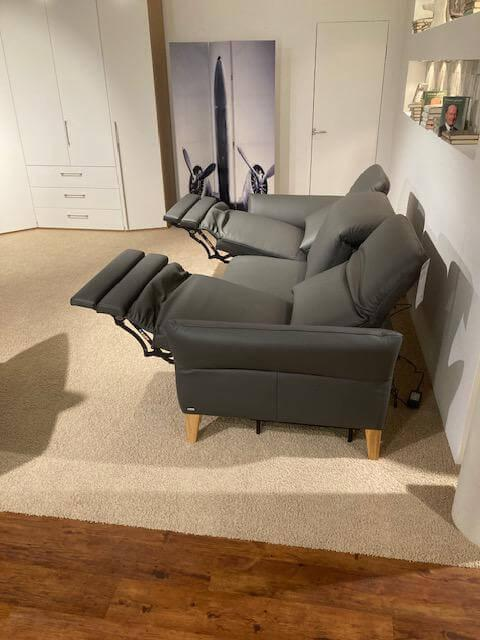 Activineo - Garnitur Benson Leder L30 WM Anthrazit Füße Braun - 7