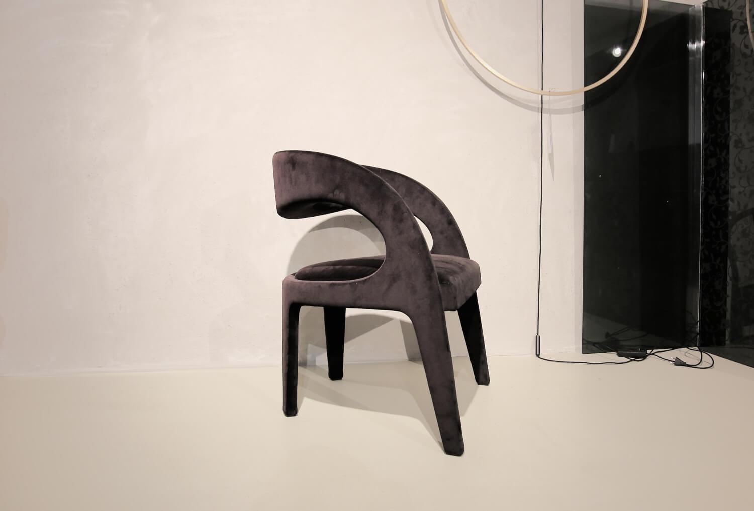Fendi Casa - 4-er Set Berenice Chair 2 Stoff A073 Black 2 Stoff A045 Paprika - 4