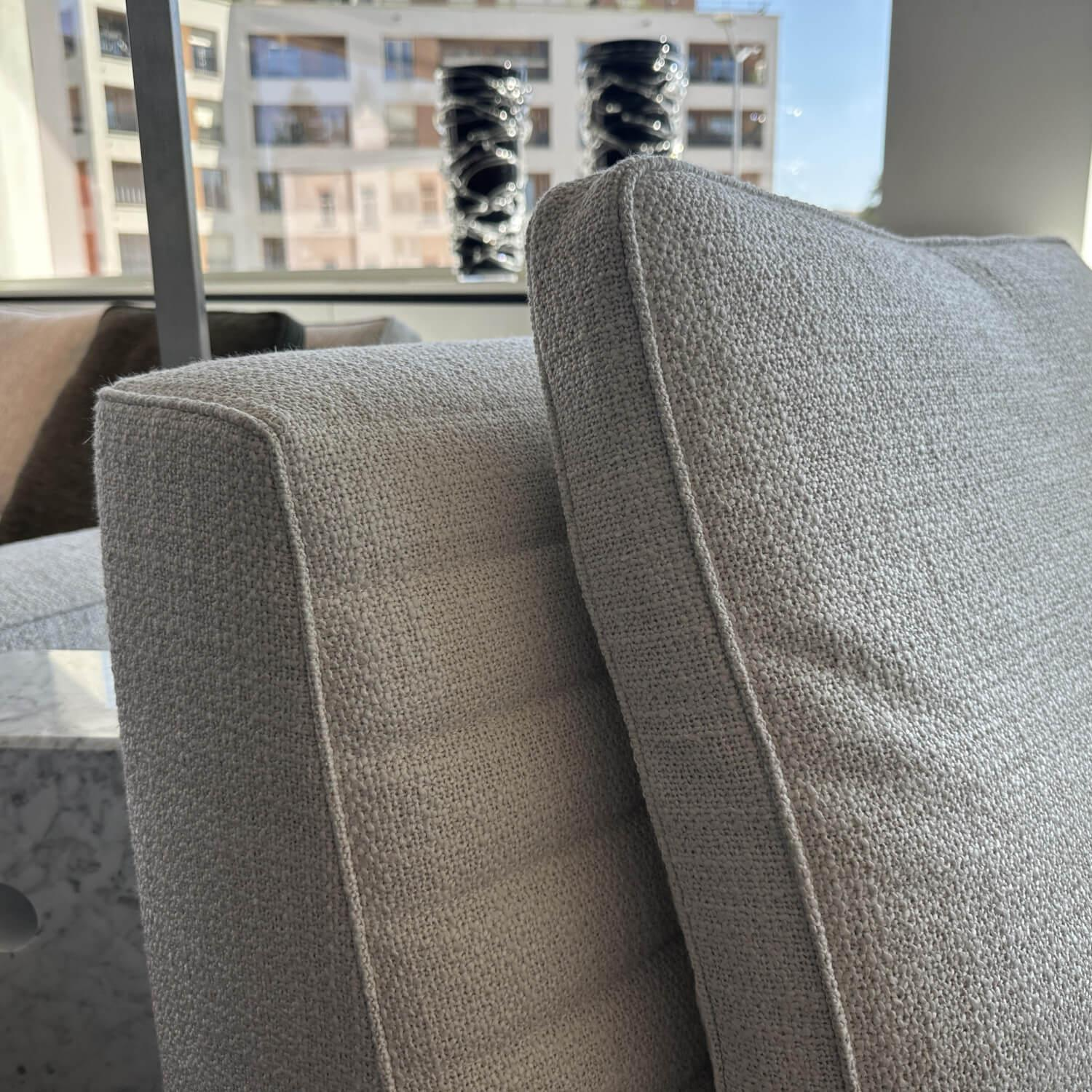 Minotti - Polstergruppe Roger Suite Stoff Natte 01 Bianco Beige Grau Inklusive Kissen - 4