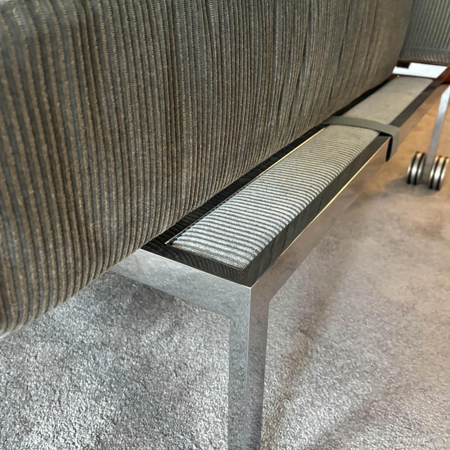 Brühl - Sofa Roro Soft Stoff 5290 0093 Grau Blau Gestell Metall Verchromt - 2