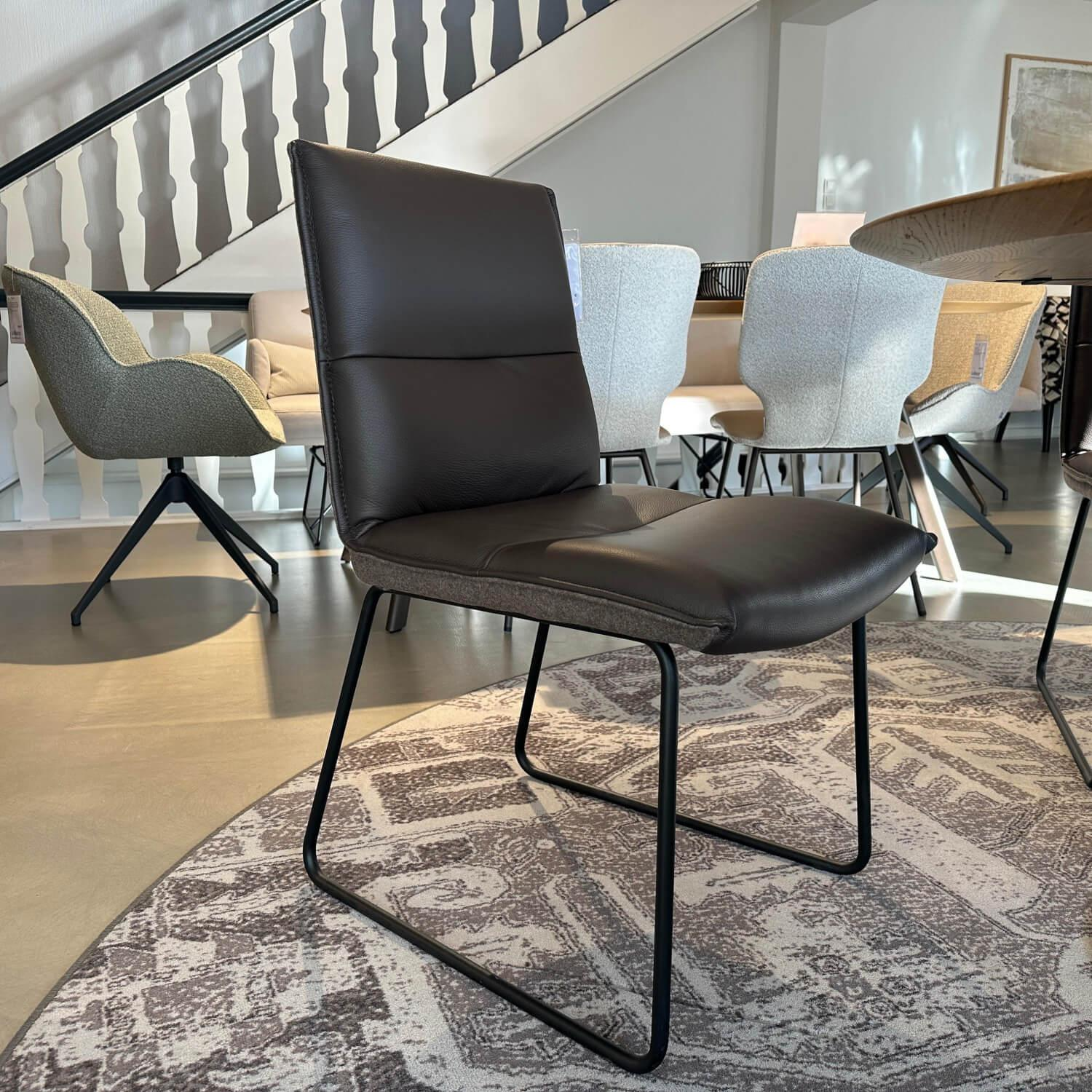 Koinor - Essgruppe Essay Platte Eiche Astig Natur Lack Bezug Innen Leder B Bull Moretto Braun Außen Stoff Loden 29 Braun - 7