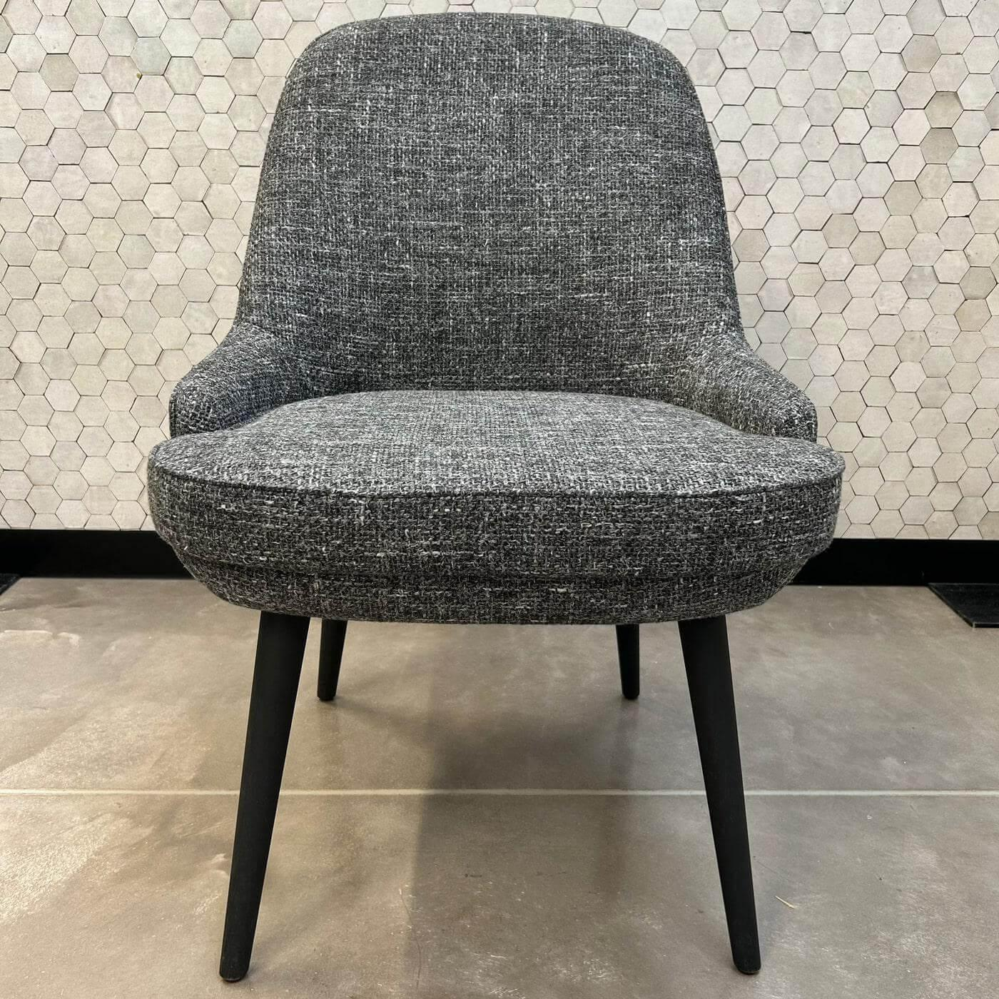 Walter Knoll - Stuhl 1375 Stoff Weave 7758 Chess Grau Weiß Gestell Eiche Schwarz Geflammt - 7