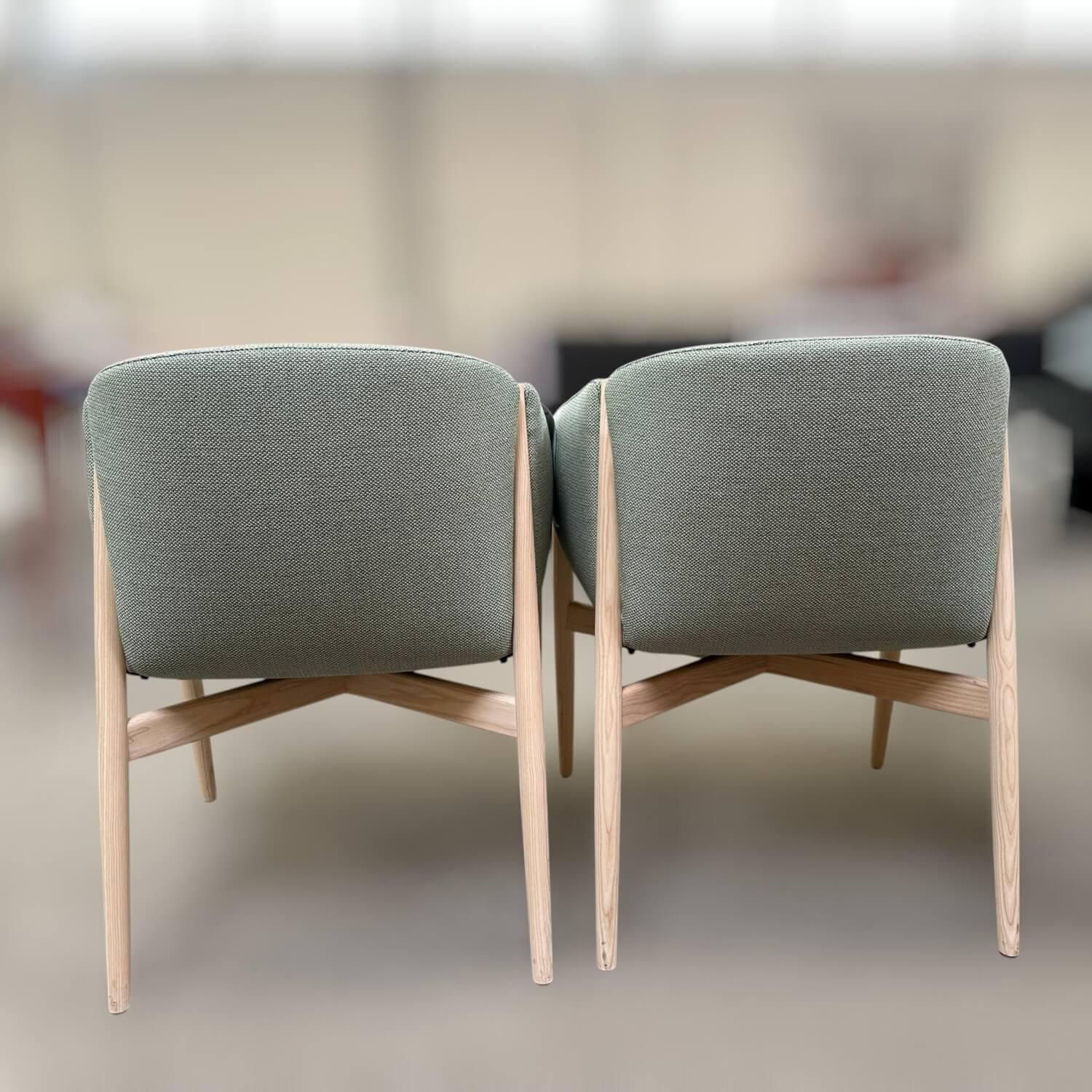 COR - 2er Set Armlehnstuhl Kagu 661 Stoff 10077 Hellgrün Gestell Esche Natur Geölt - 3