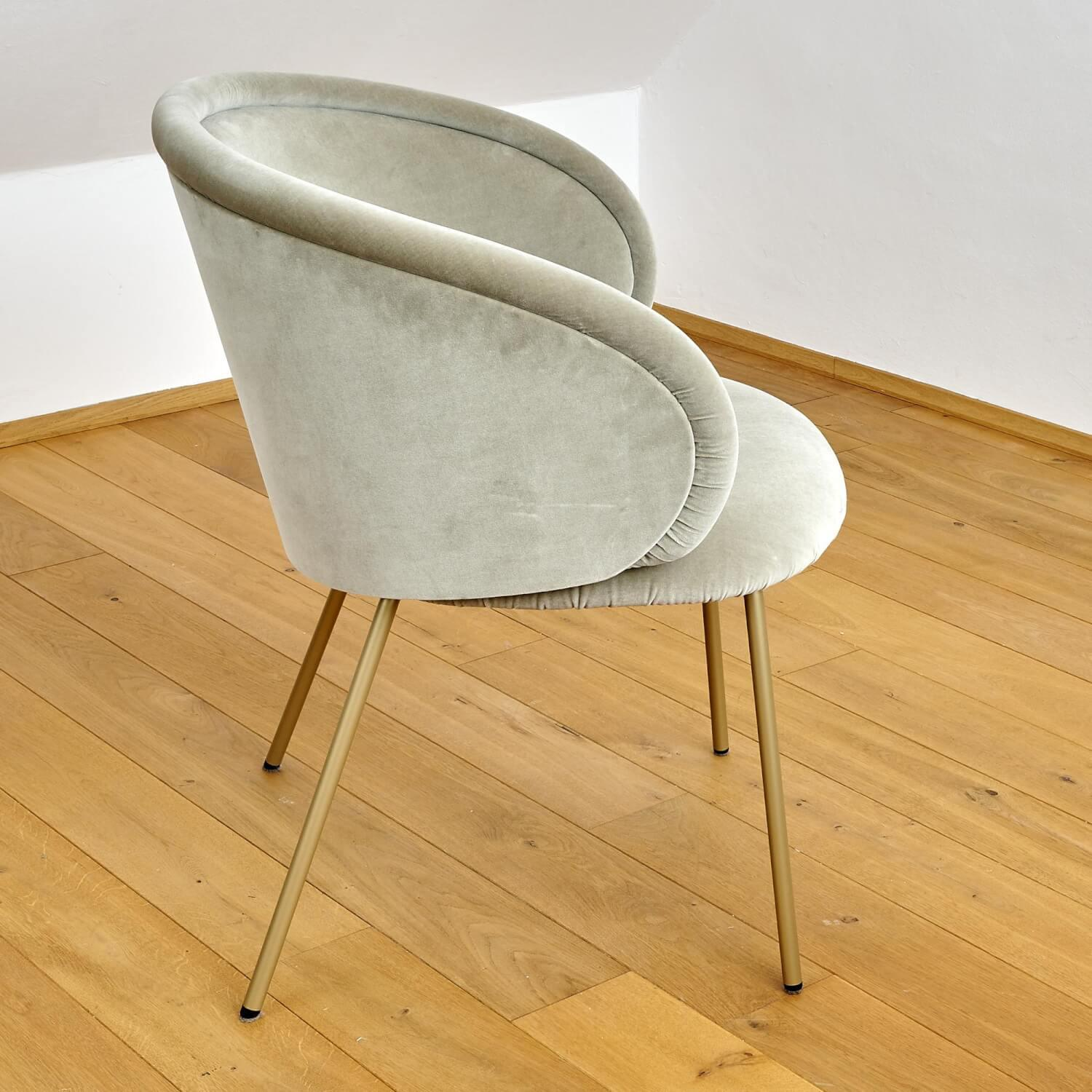Freifrau - Armchair Ona Cover fabric velour Kvadrat Harald 3 143 Gold beige Beige Steel frame Ona brass ME021 - 12
