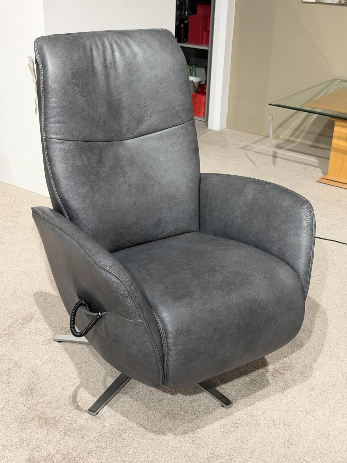 himolla - Relaxsessel 7928 Leder 27 Eleganza Briket Grau Gestell Edelstahl Mit Elektrischer Verstellung - 3