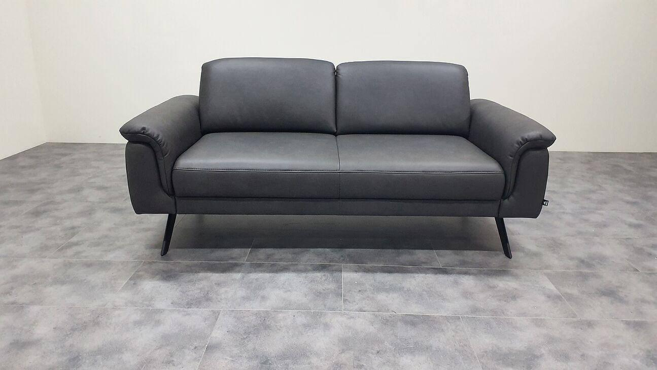 Hülsta - Sofa 8766 Leder Eleganza Vektor Schwarz Füße Metall Anthrazit Inkl. Kopfteilverstellung - 4
