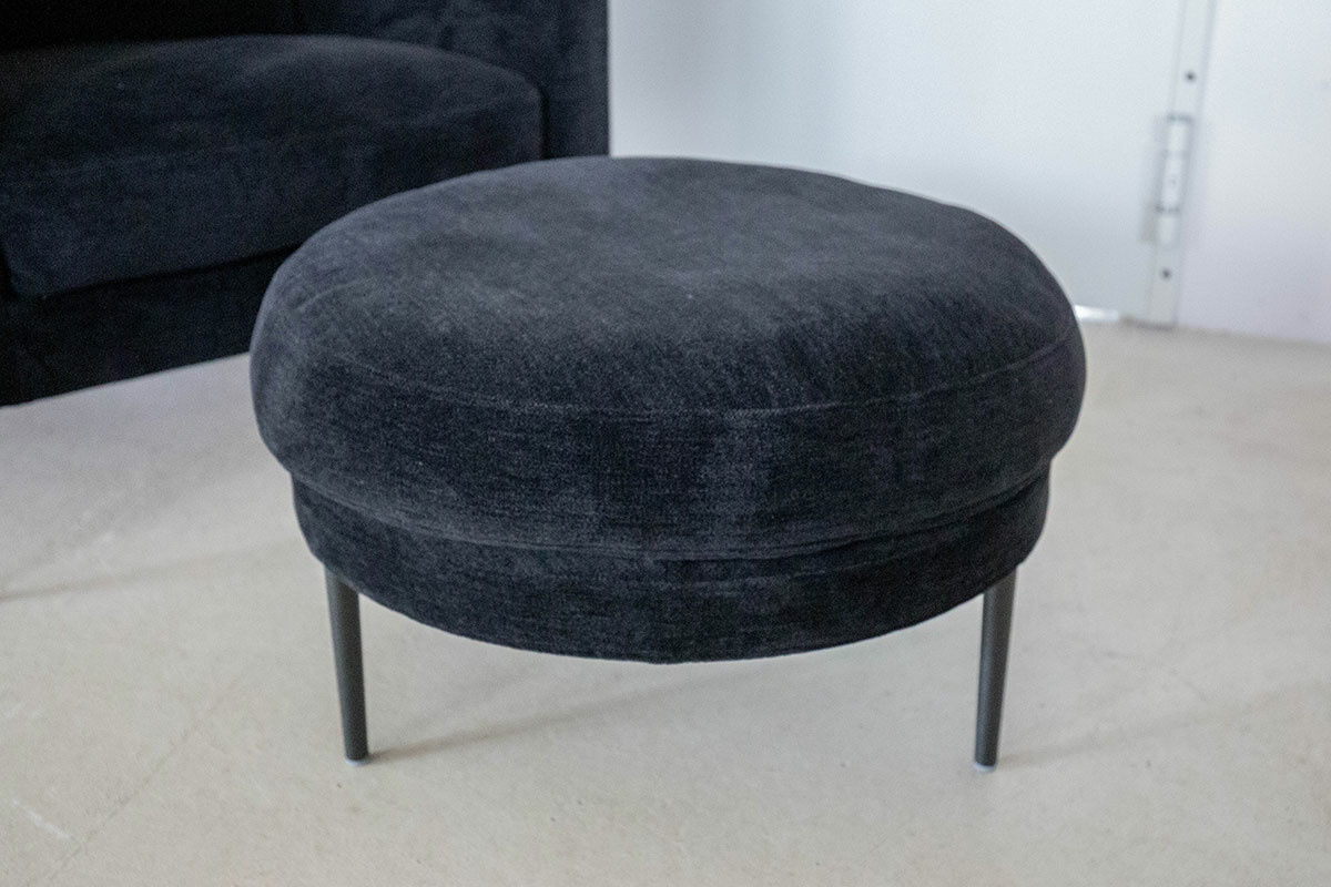 COR - Sessel Pilotis Stoff 8147 Schwarz Füße Schwarz mit Hocker - 2