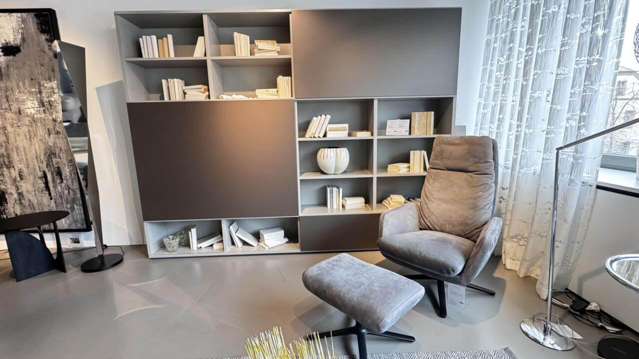 Interlübke - Bücher Und TV Wand Studimo Korpus Lack Matt Muschel M23 Weiß Front Lack Bronze Metallic M10 - 2