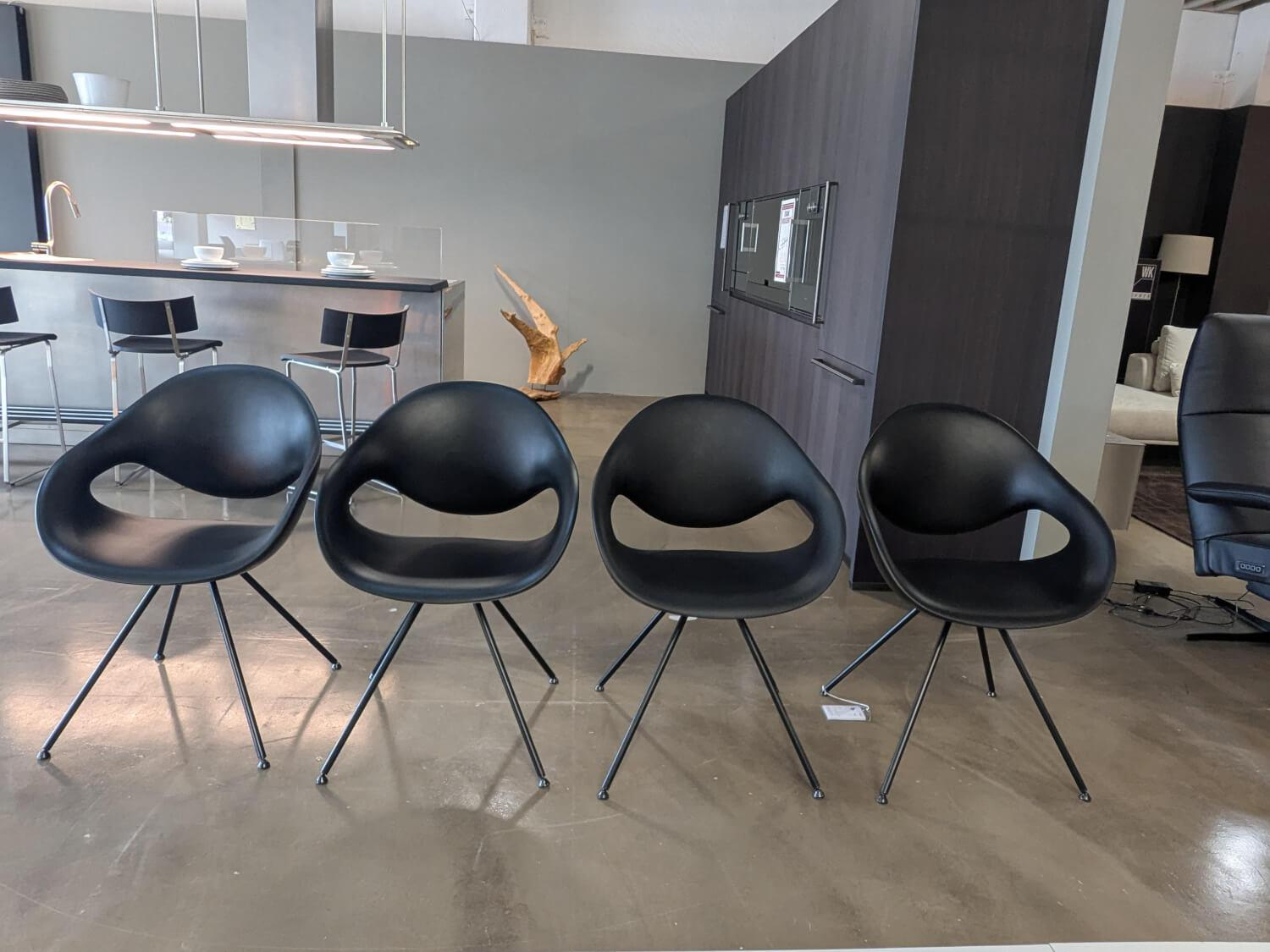 Tonon - 4er-Set Stuhl Moon Integralschaum Schwarz Füße Schwarz - 2