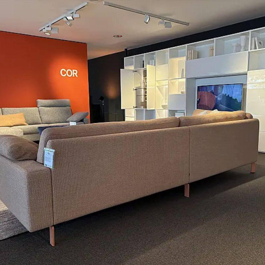 COR - Ecksofa Conseta Stoff 8186 Aprikose Rosa Orange Gestell Metall Rosa Orange - 10