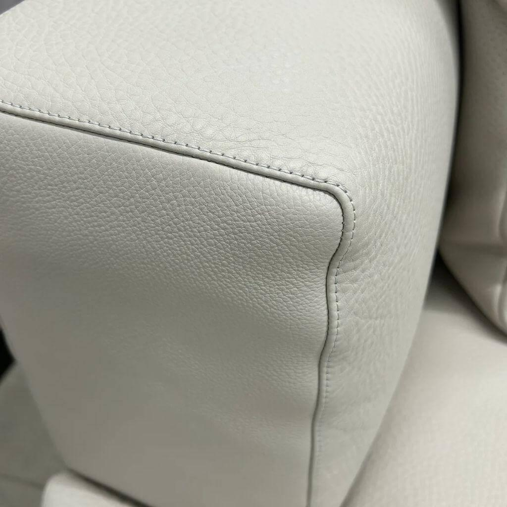 Walter Knoll - Recamiere 3-Sitzer Jaan Living Leder Safari Chalk Grau Füße Schwarz Matt Pulverbeschichtet - 5