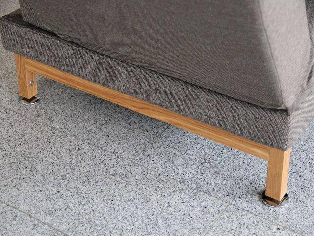 Brühl - Sofa Moule Medium Stoff 3660-25 Grau Holzkufe Eiche Hell Geölt mit Drehfunktionen - 5