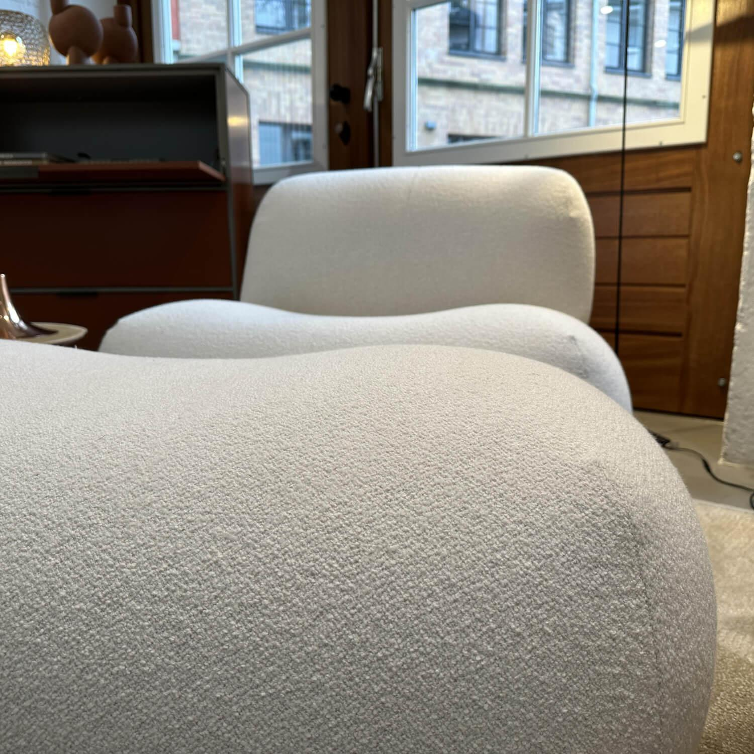 Ligne Roset - Sessel Pukka Stoff Capa Ecru Beige Füße Kunststoff Inklusive Hocker Groß - 2