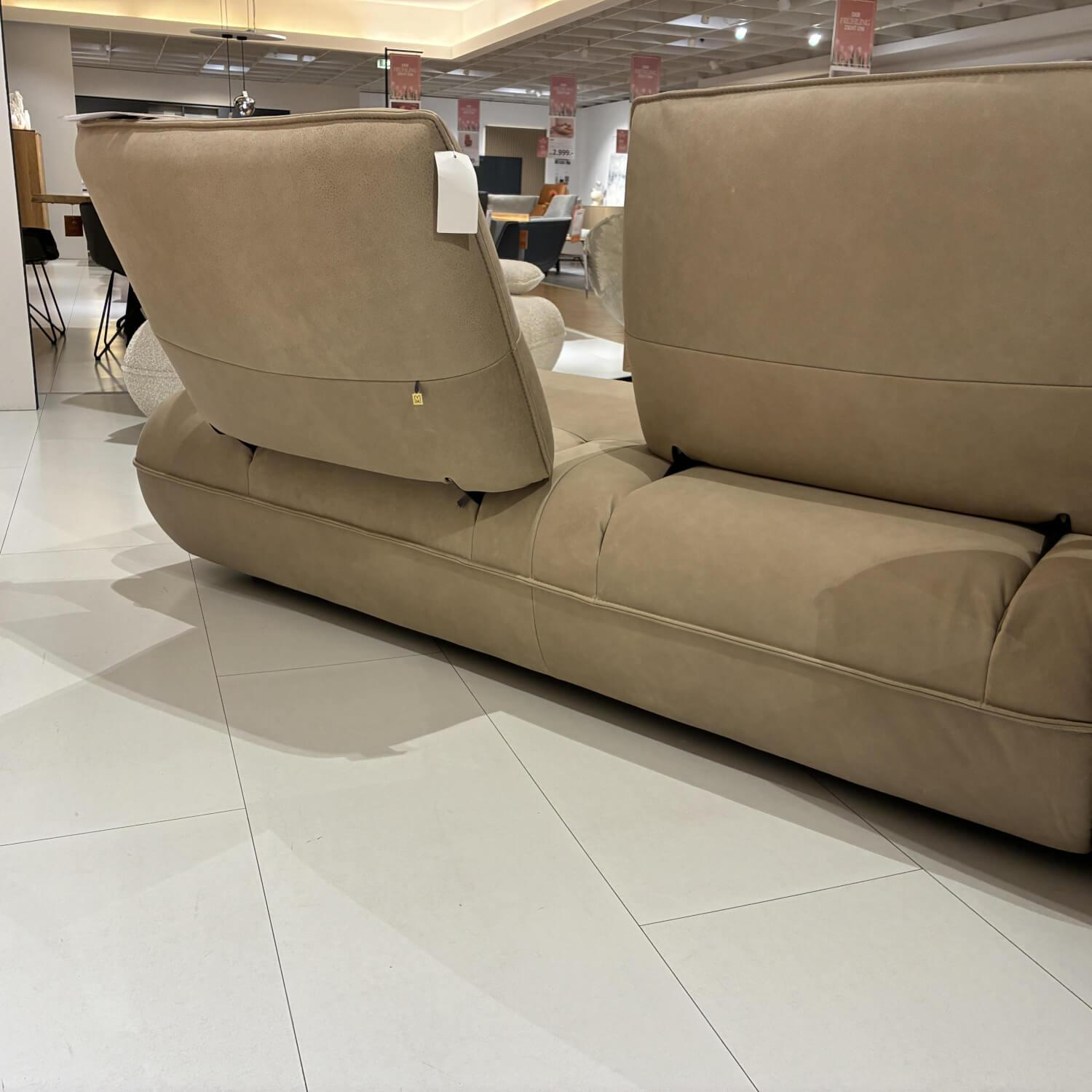 Koinor - Ecksofa Amy 2-Sitzer Leder A-India Jade Braun Füße Kunststoffgleiter - 2