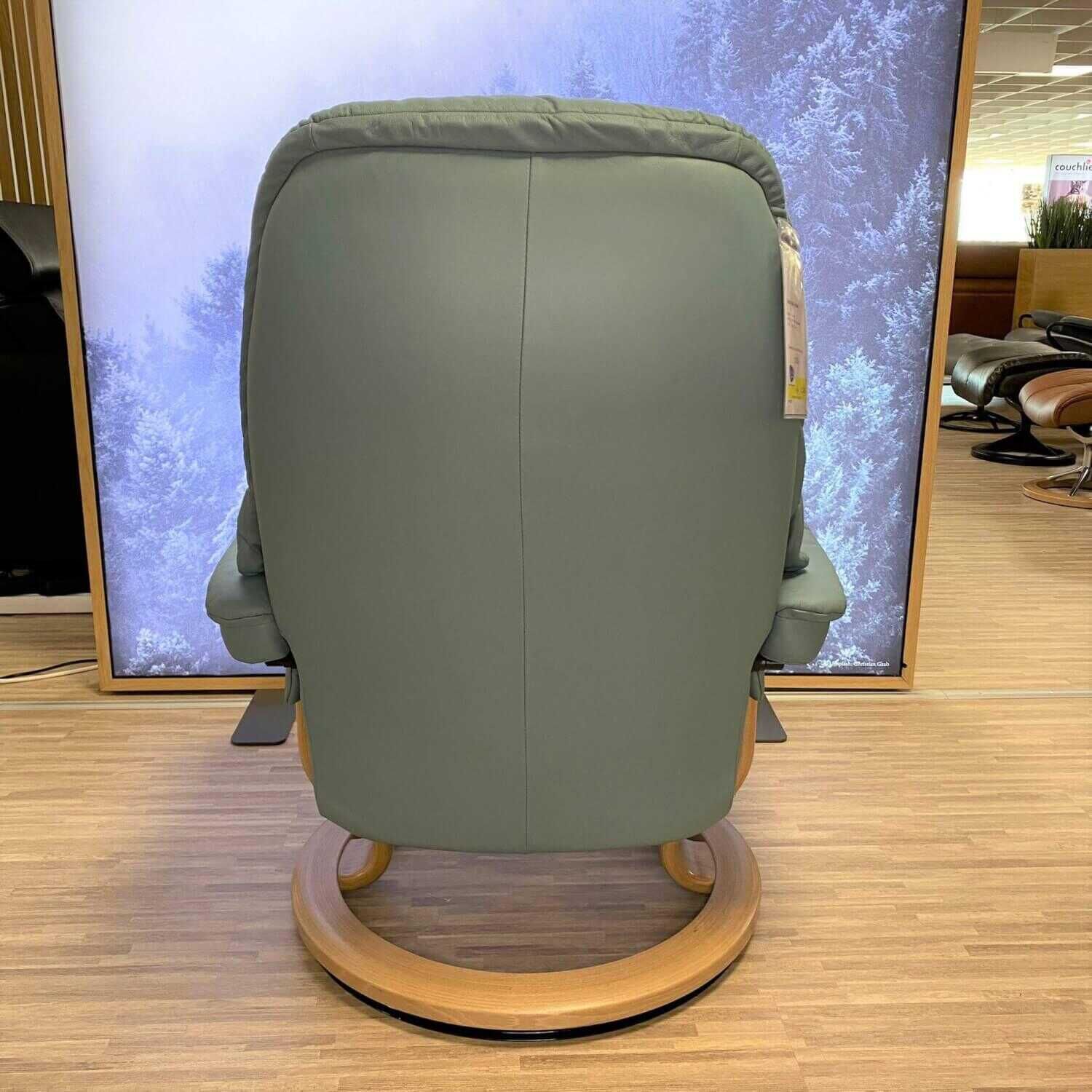 Stressless - Stressless Sessel Sunrise M Classic Leder Paloma Aqua Green mit Hocker - 6