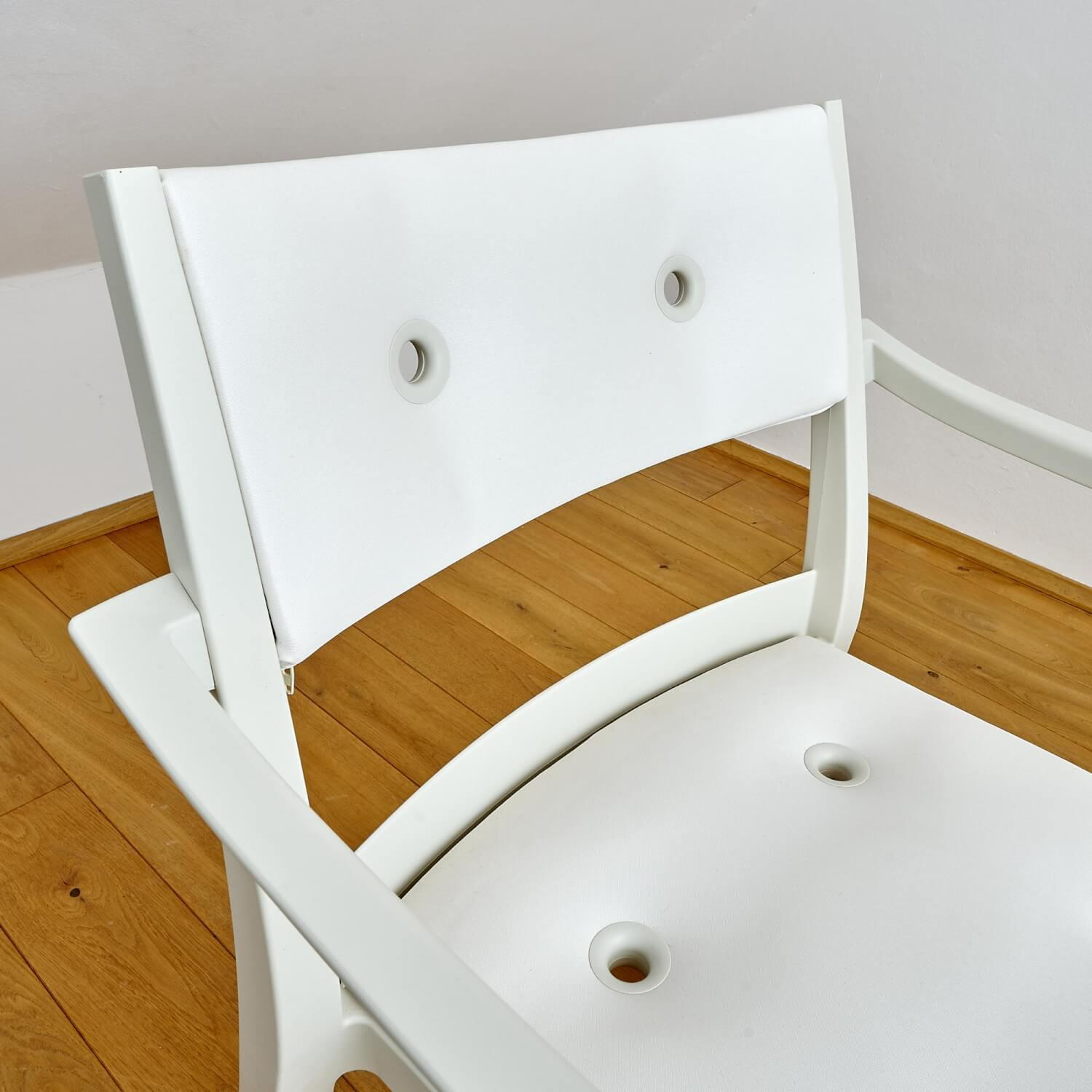 6er Set Armlehnstuhl Play P Starck Sitz Und Rücken Synthetik Weiß Gestell Chalk Weiß