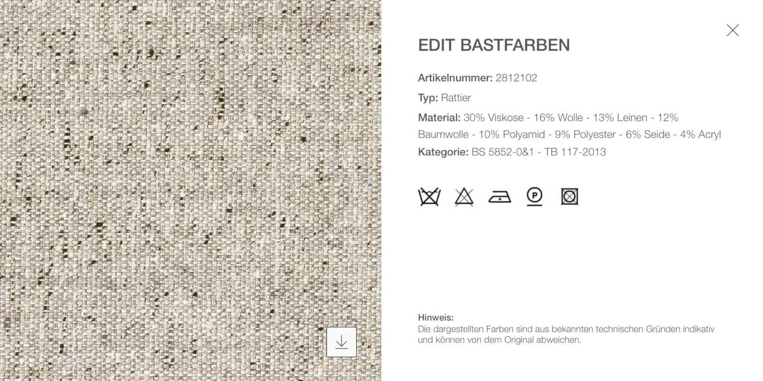 B&B Italia - Esszimmerstuhl Flair O Stoff Rattier Edit Bastfarben Beige Innenrahmen Stahlrohre - 6