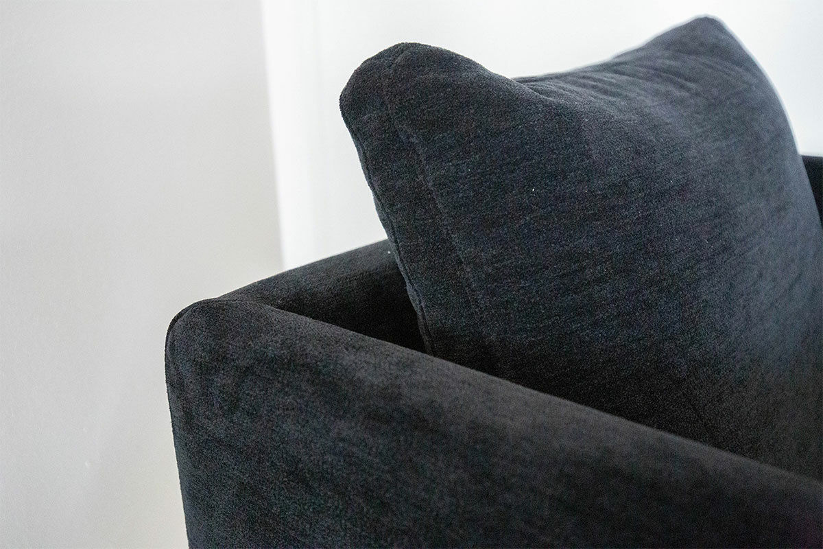 COR - Sessel Pilotis Stoff 8147 Schwarz Füße Schwarz mit Hocker - 7