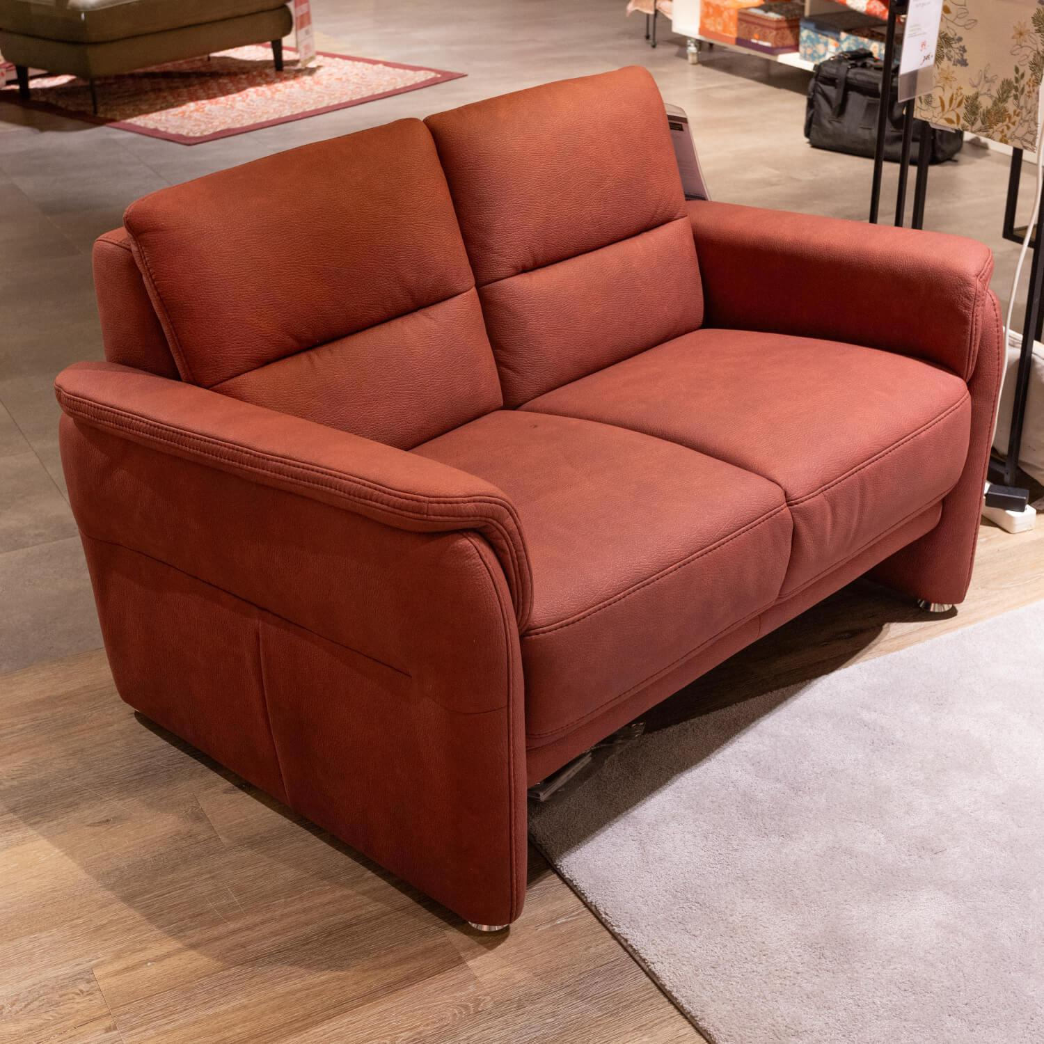 OrthoSedis - Polstergarnitur Stoff Ares Bordeaux Rot Fuß Aluminium Poliert Inklusive Kissen - 3