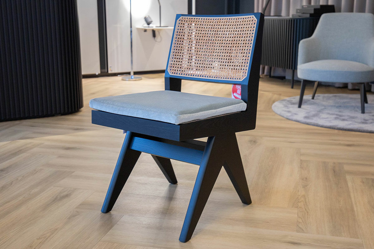 Cassina - 4er-Set Stuhl Capitol Complex Sitzfläche Und Rücken Wienerstroh Gestell Eiche Schwarz Gebeizt Inklusive Kissen - 6