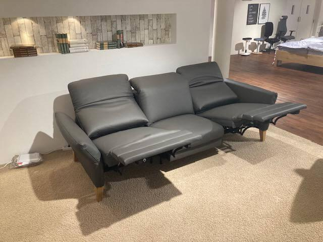 Activineo - Garnitur Benson Leder L30 WM Anthrazit Füße Braun - 8
