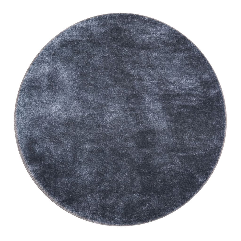 Longbarn - Teppich 380x380 Liscio Rund Steel Blau - 1