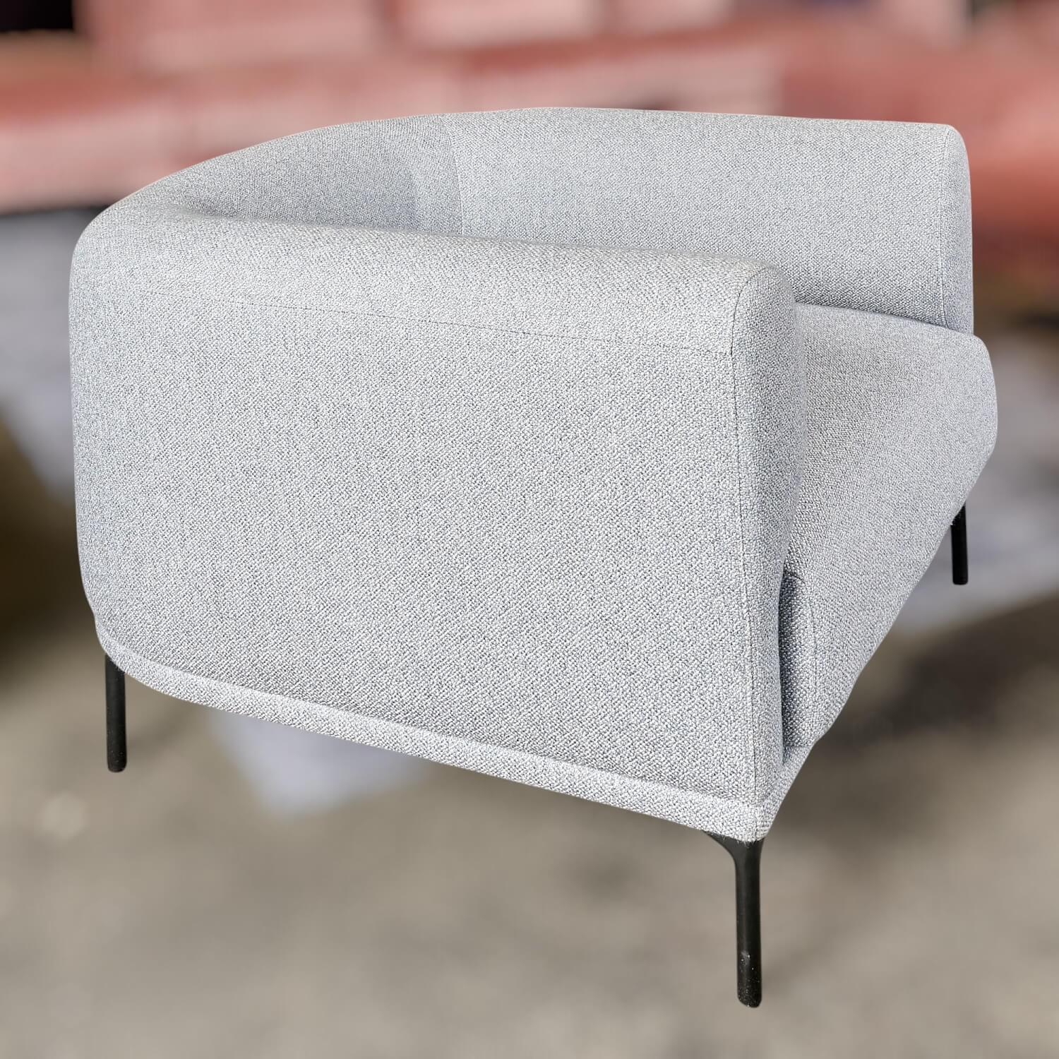 IP Design - Sessel Loop Stoff Mara IP1763-353 Grau Füße Metall Schwarz - 6
