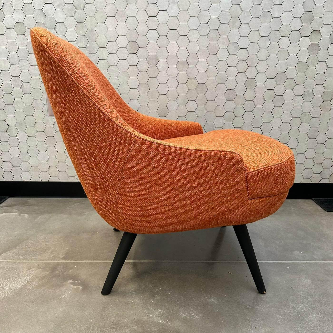 Walter Knoll - Sessel 375 10 Stoff Lucia 7687 Orange Gestell Massivholz Eiche Schwarz Geflammt Geölt - 6