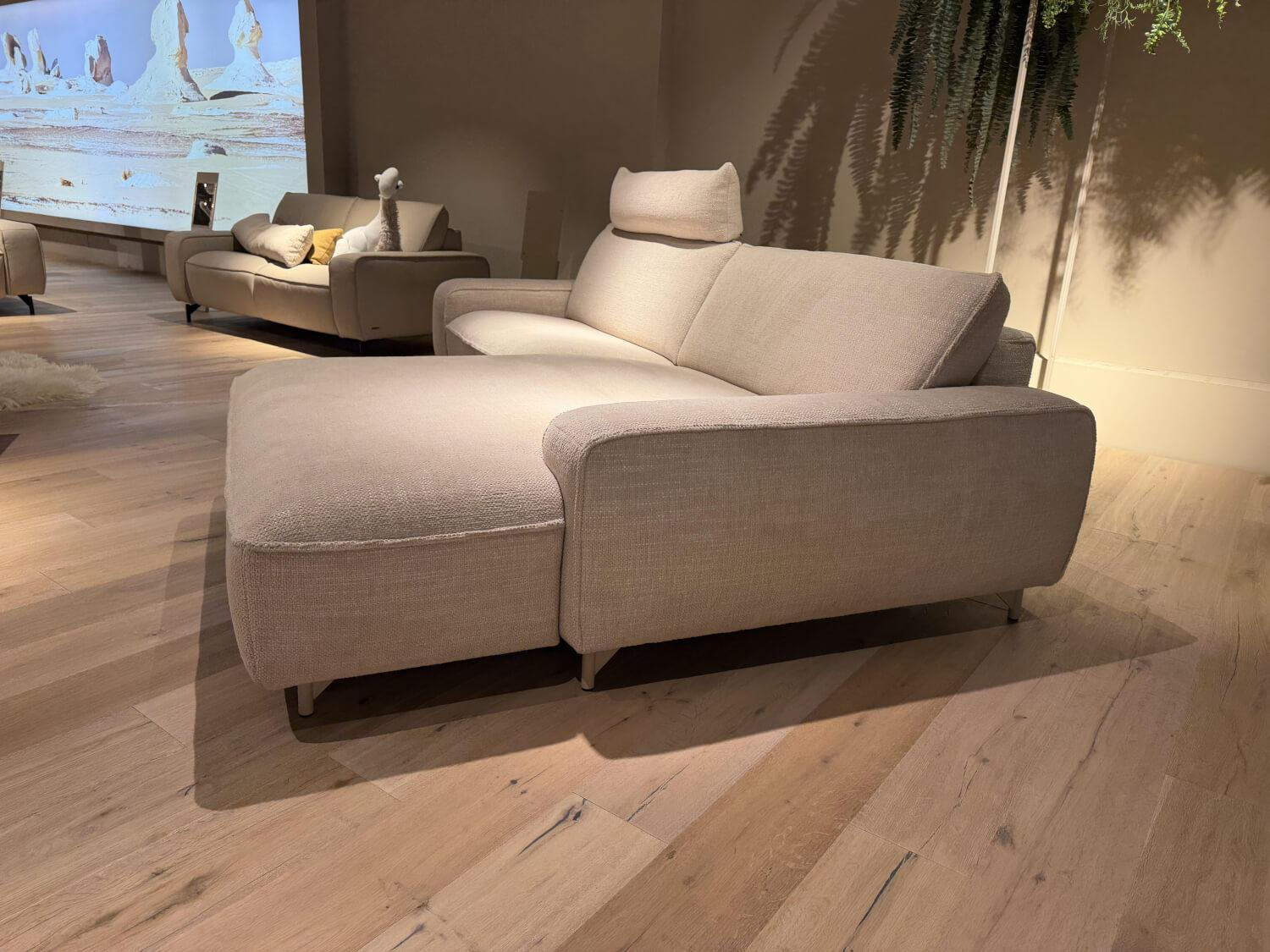 himolla - Ecksofa 1665 Planopoly 8 Stoff 20 Labomba Carrara Beige Füße Metall Beige Inklusive Elektrische Verstellung Mit Akku - 4