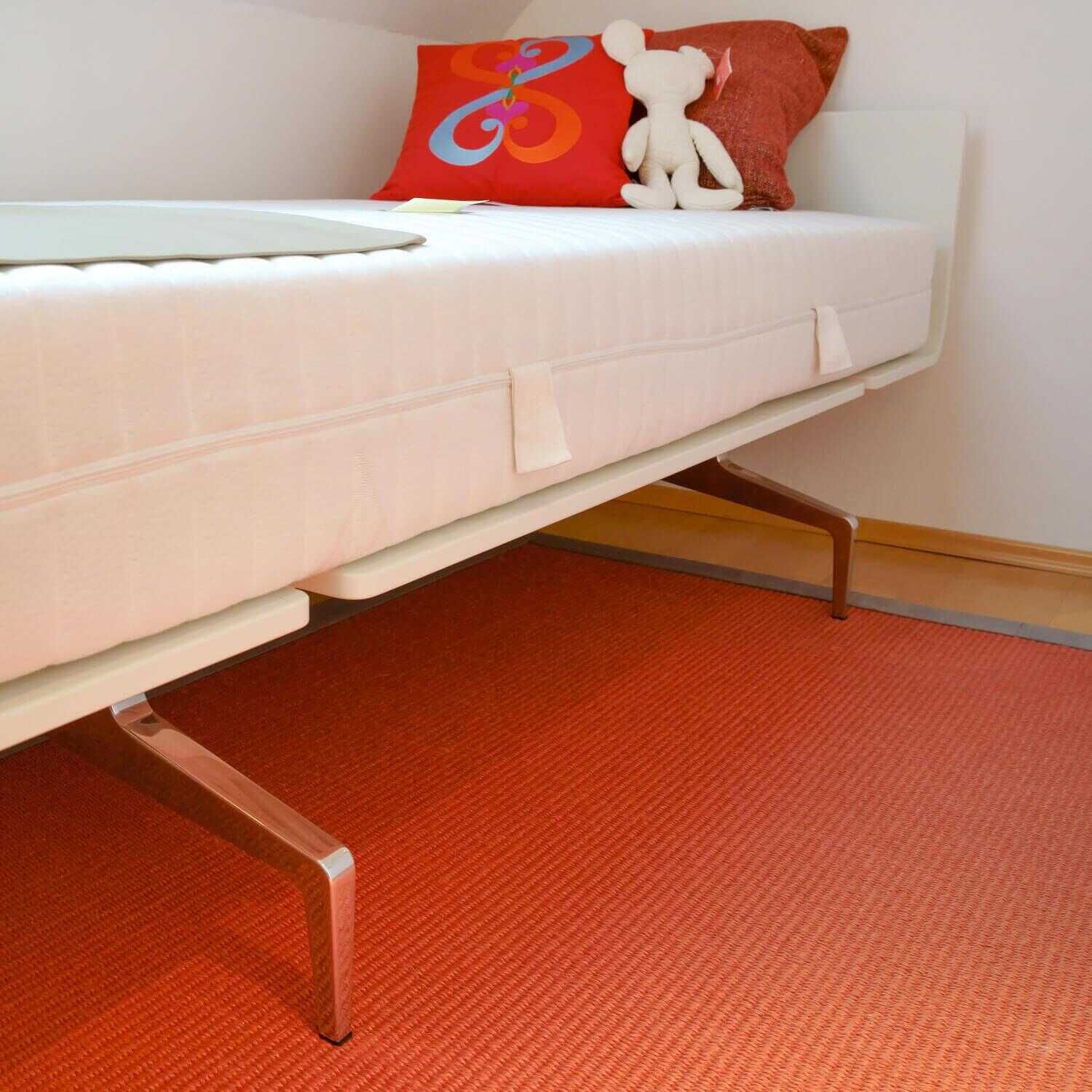 Einzelbett Legnoletto Lack Weiß mit Integriertem Lattenrost