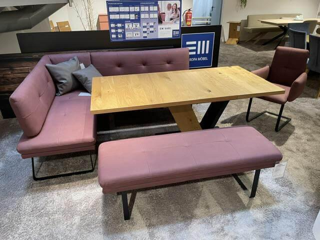 K+W - Essgruppe Vari Stoff 0755-15 Bordeaux Rot mit Tisch Eisteiche Furniert - 11