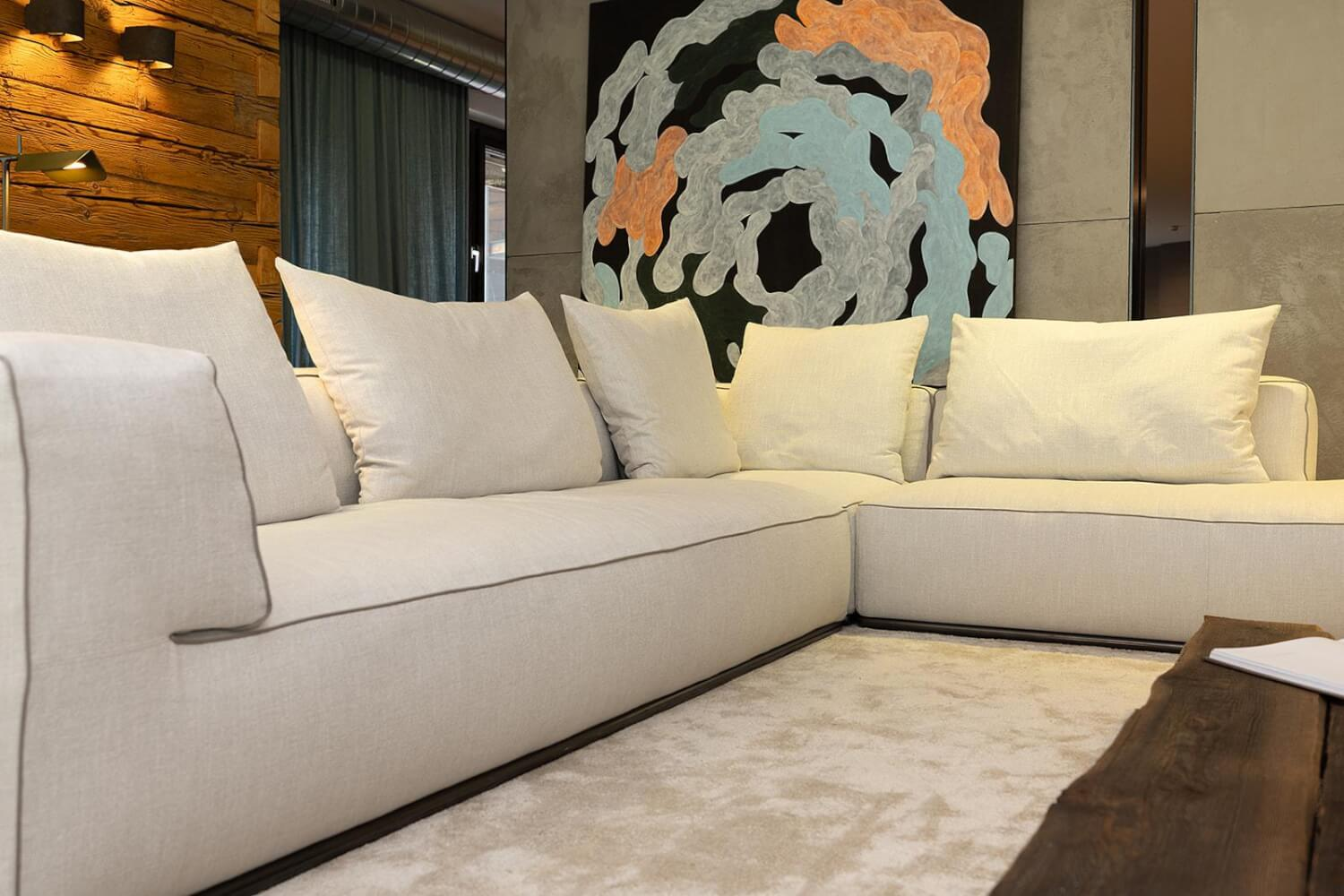 Flexform - Ecksofa Perry Stoff Elvira Beige 1721 Keder Gros Grain 51 - 3