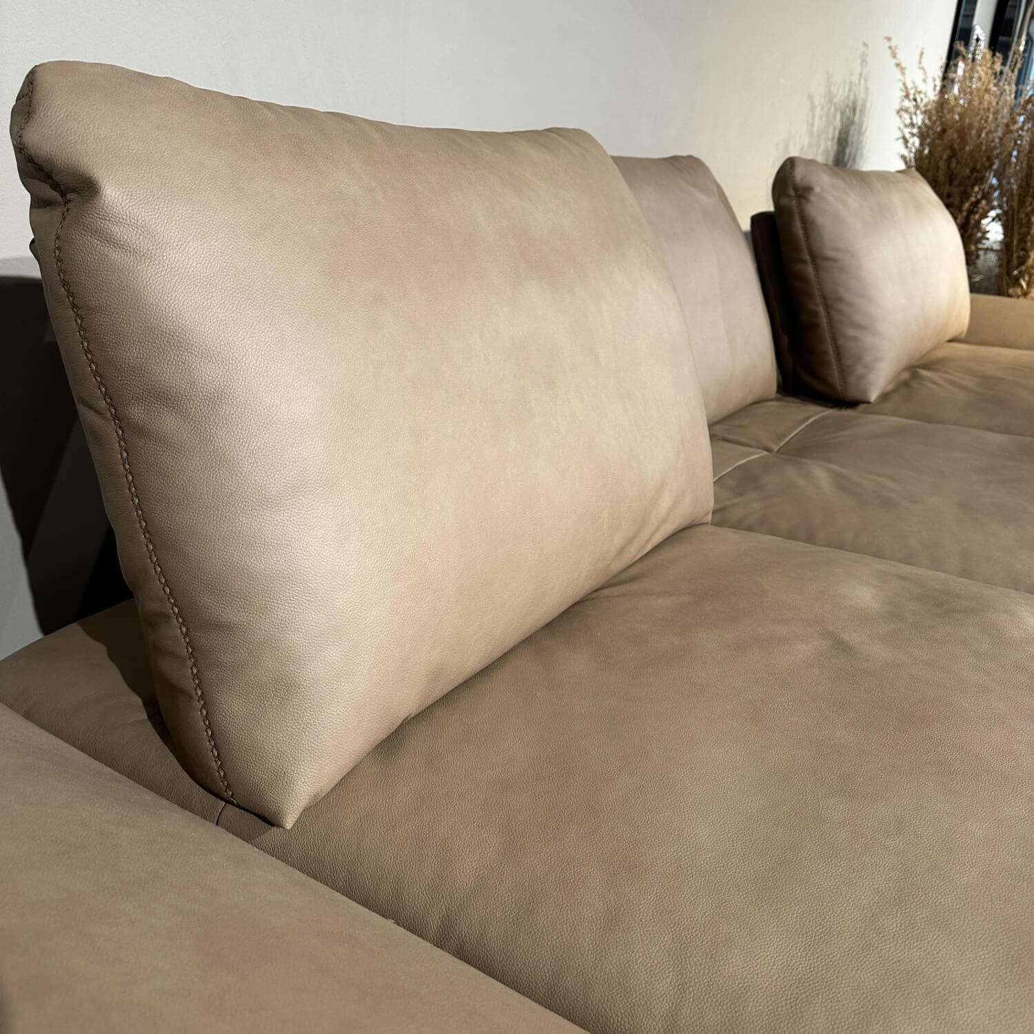 W. Schillig - Ecksofa Montefano Bezug Leder Z6921 Fango Beige Mit Sitztiefenverstellung - 4