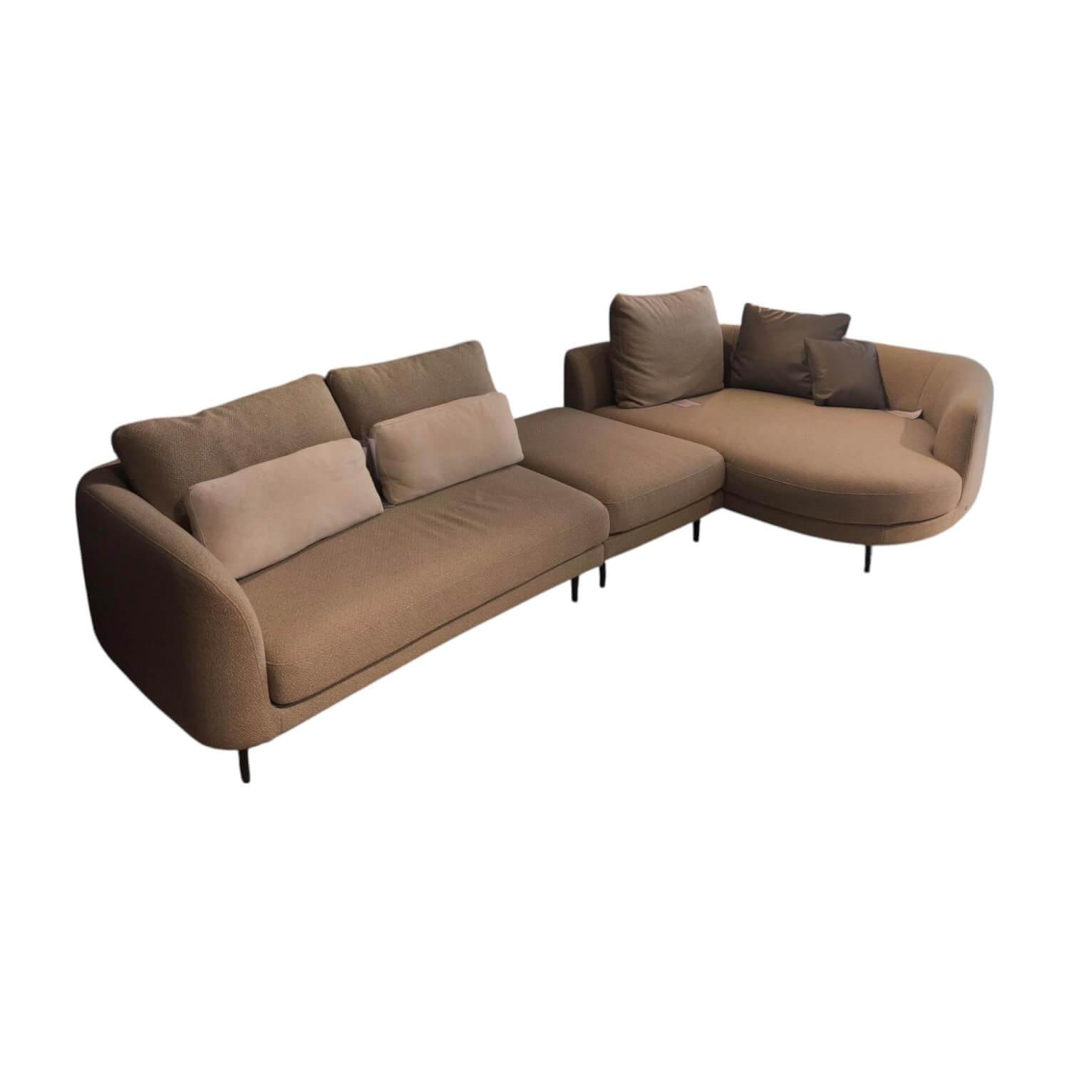 Rolf Benz - Sofa Kumo Stoff 24 550 Grau Beige Gussfuß Aluminium Glatt Matt Schwarz Pulverbeschichtet Inklusive Kissen - 1