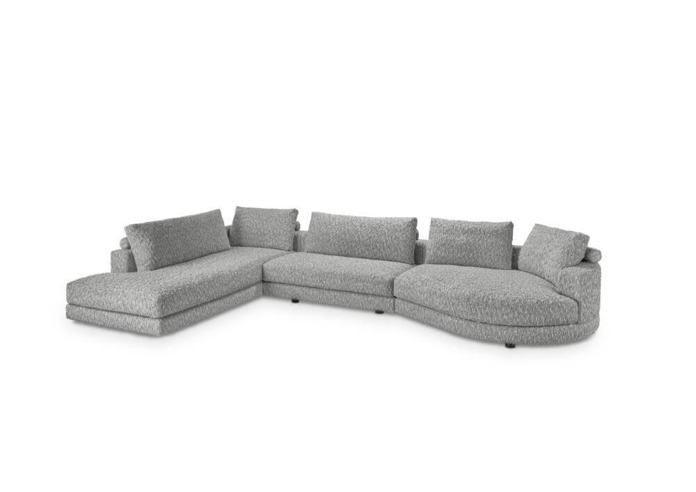 WK Wohnen - Ecksofa WK 591 Toledo Boxspring In Grau Inkl. Hocker - 1