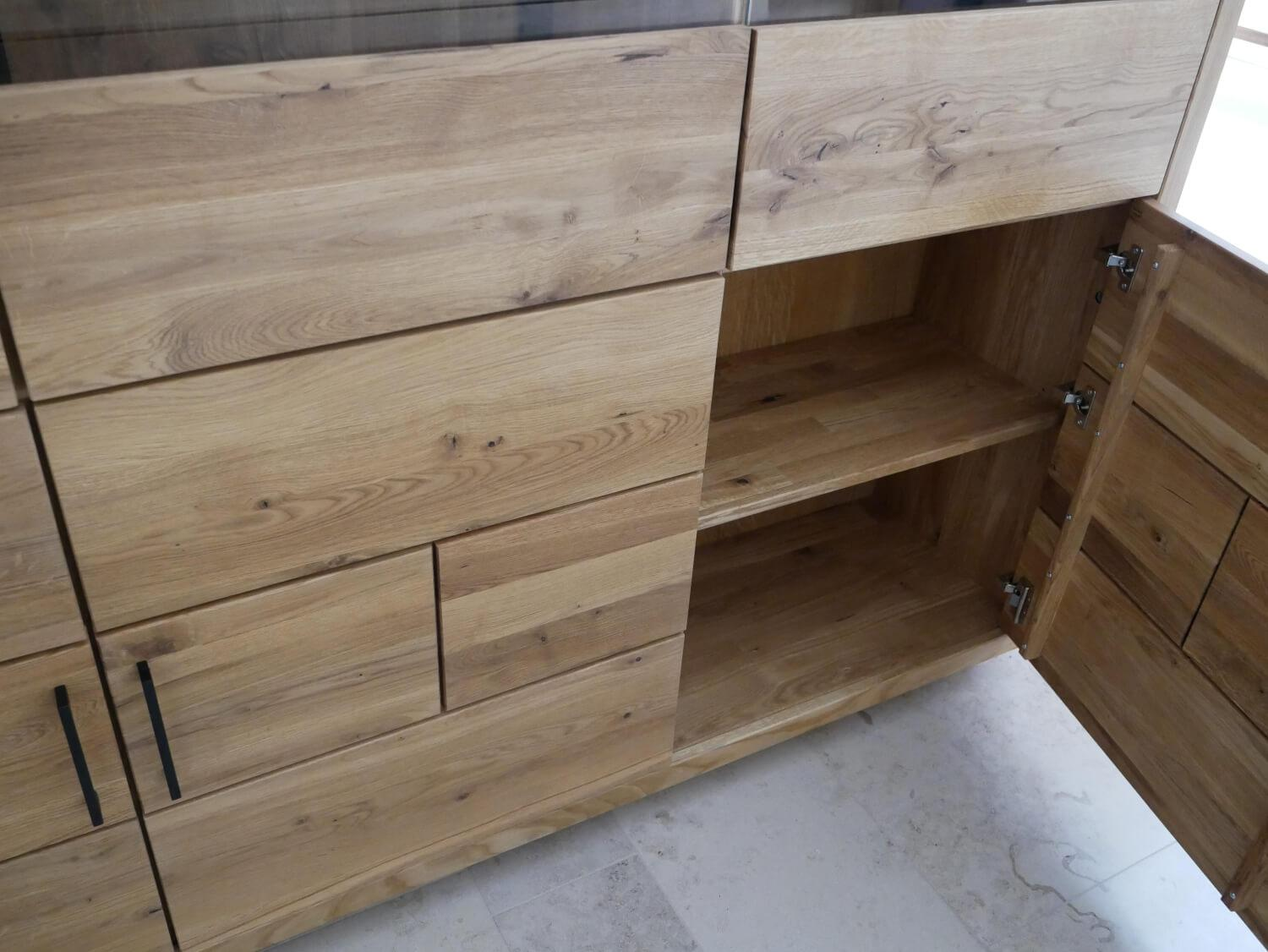 Natura - Highboard Hartford Eiche Massiv Geölt mit Beleuchtung - 4