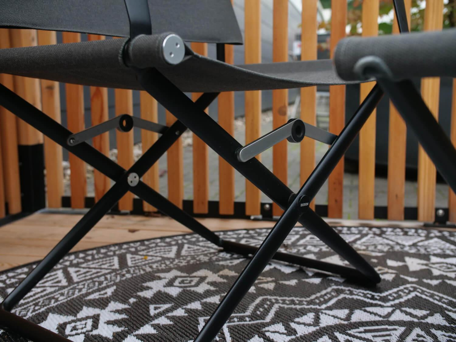DEDON - Sessel Seax Stoff Sling Sail Shade 627 Rahmen Schwarz Armlehnen Mit Hocker - 4