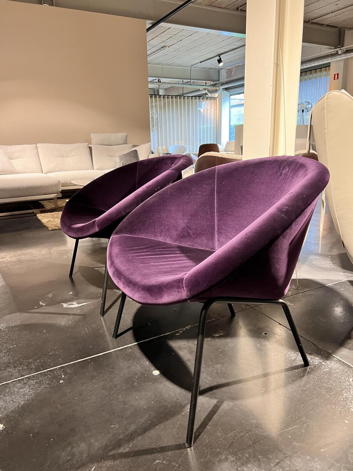 Walter Knoll - Sessel 369 10 Stoff Harald 2 692 Aubergine Violett Fußgestell Stahl Mattschwarz Pulverbeschichtet - 3