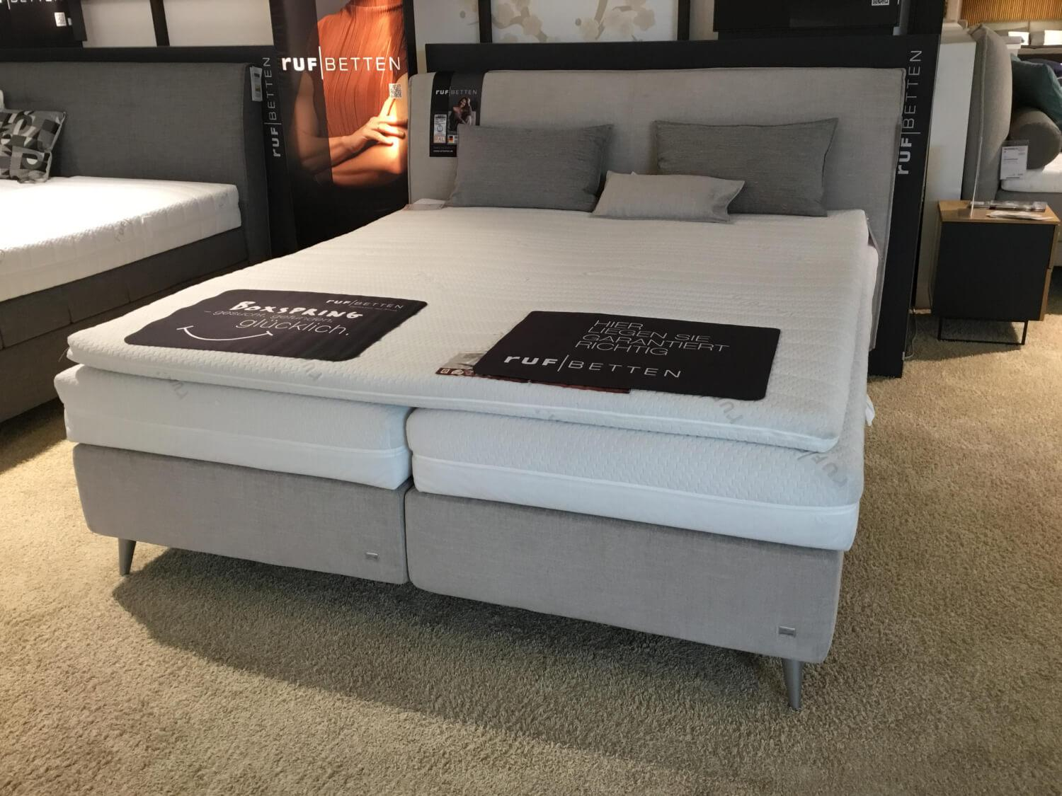 RUF Betten - Boxspringbett Amado 43110 Stoff 08757 Sand Beige Füße Metall - 5