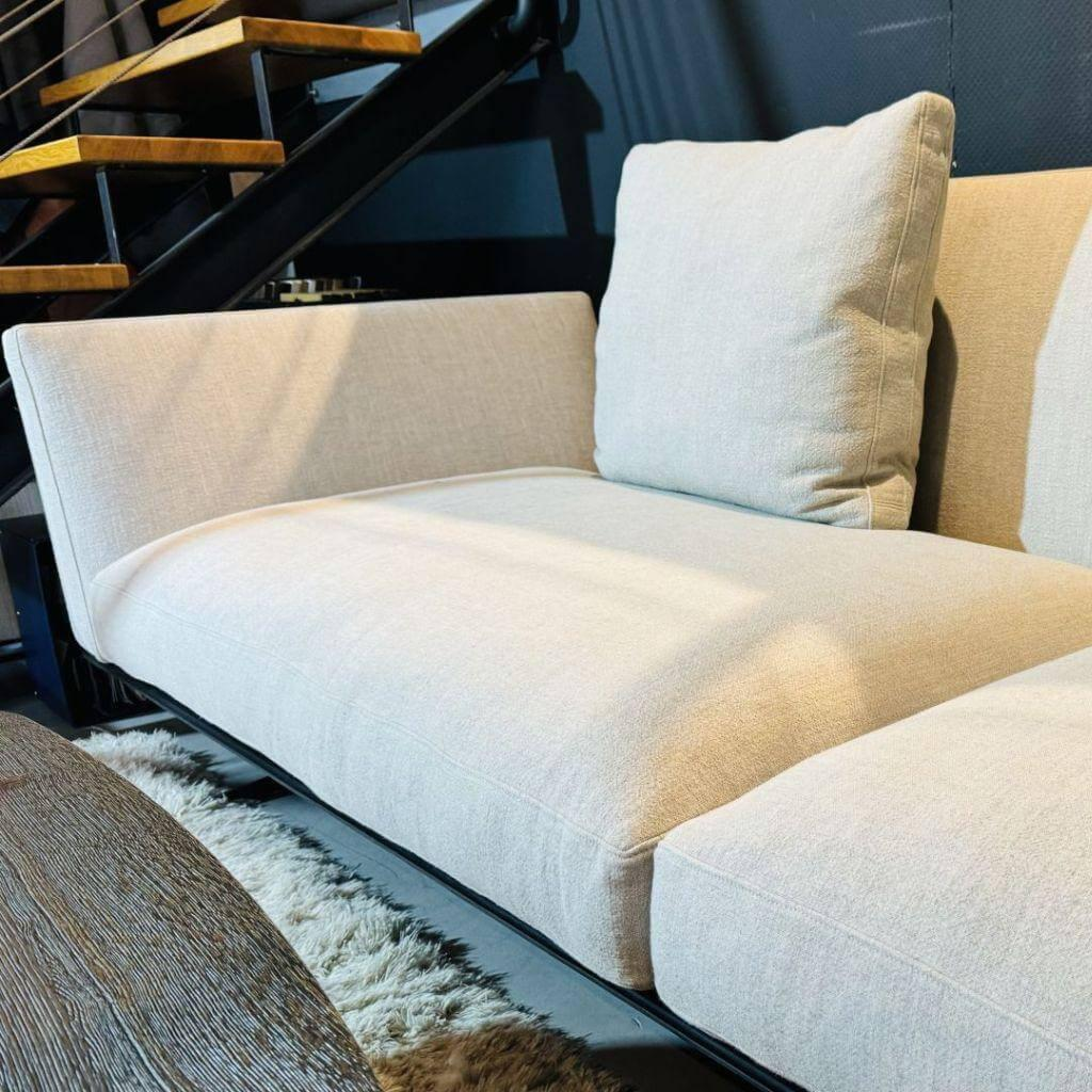 Flexform - Sofa Evergreen Stoff Elodie N.1222 Gestell Leder Schwarz 5005 Füße Metall Brüniert - 3