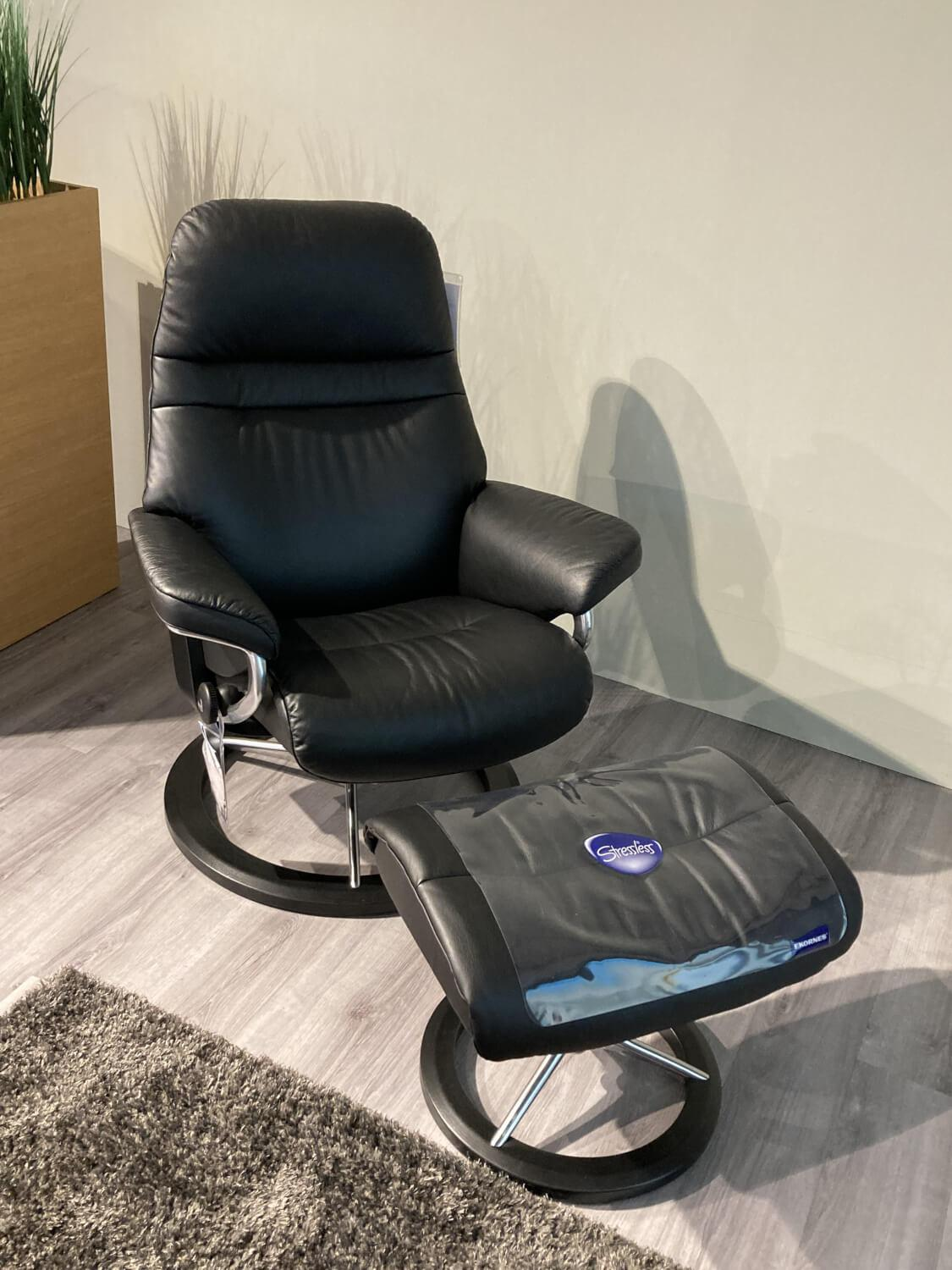 Stressless - Sessel Sunrise S Leder Paloma Black Schwarz Gestell Signature 40 Alu Poliert Holzfarbe 05 Schwarz - 2