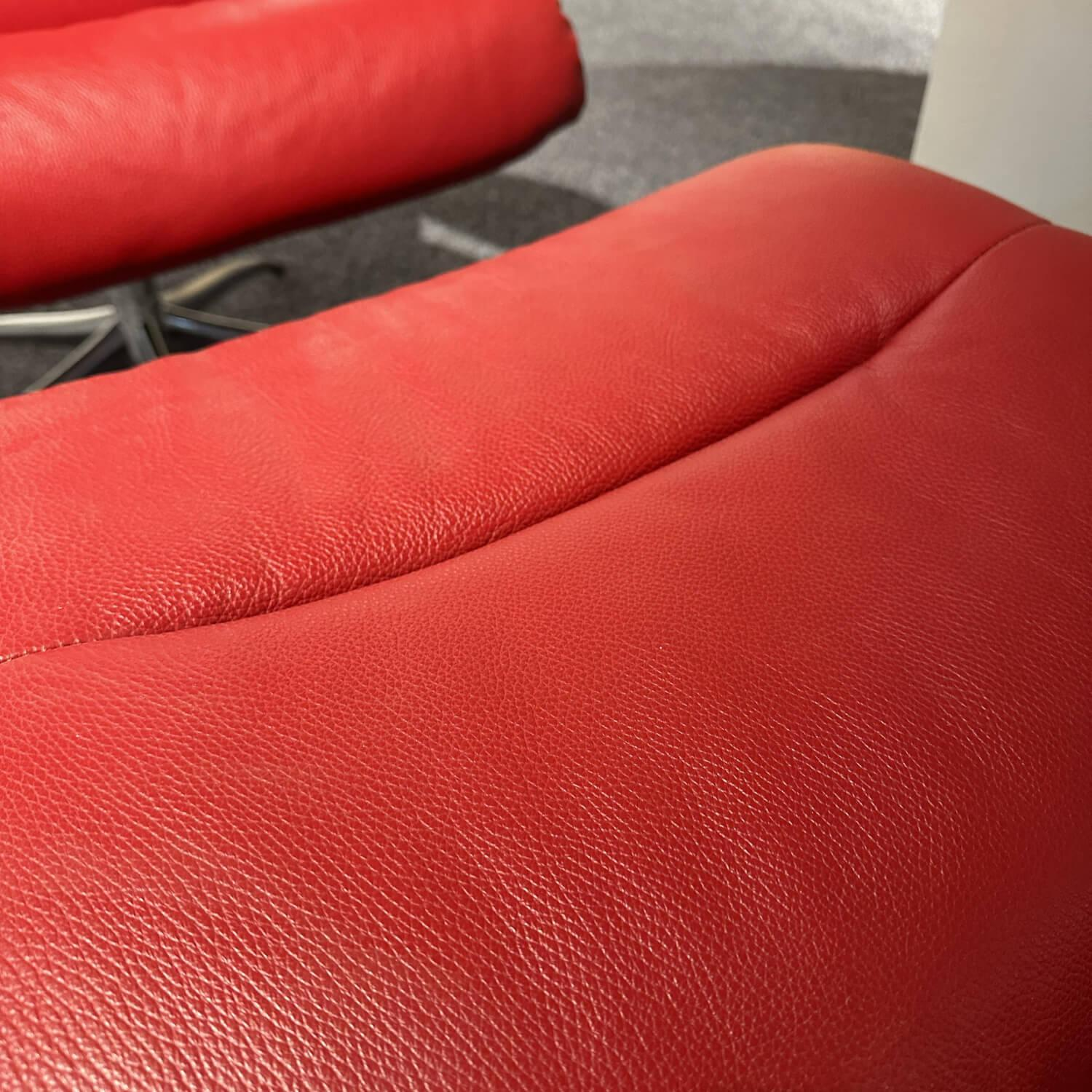 Stressless - Sessel Mit Hocker Tokyo R In Leder Cori 091 Brick Red Rot 09160 Untergestell Starbase Chrom - 10