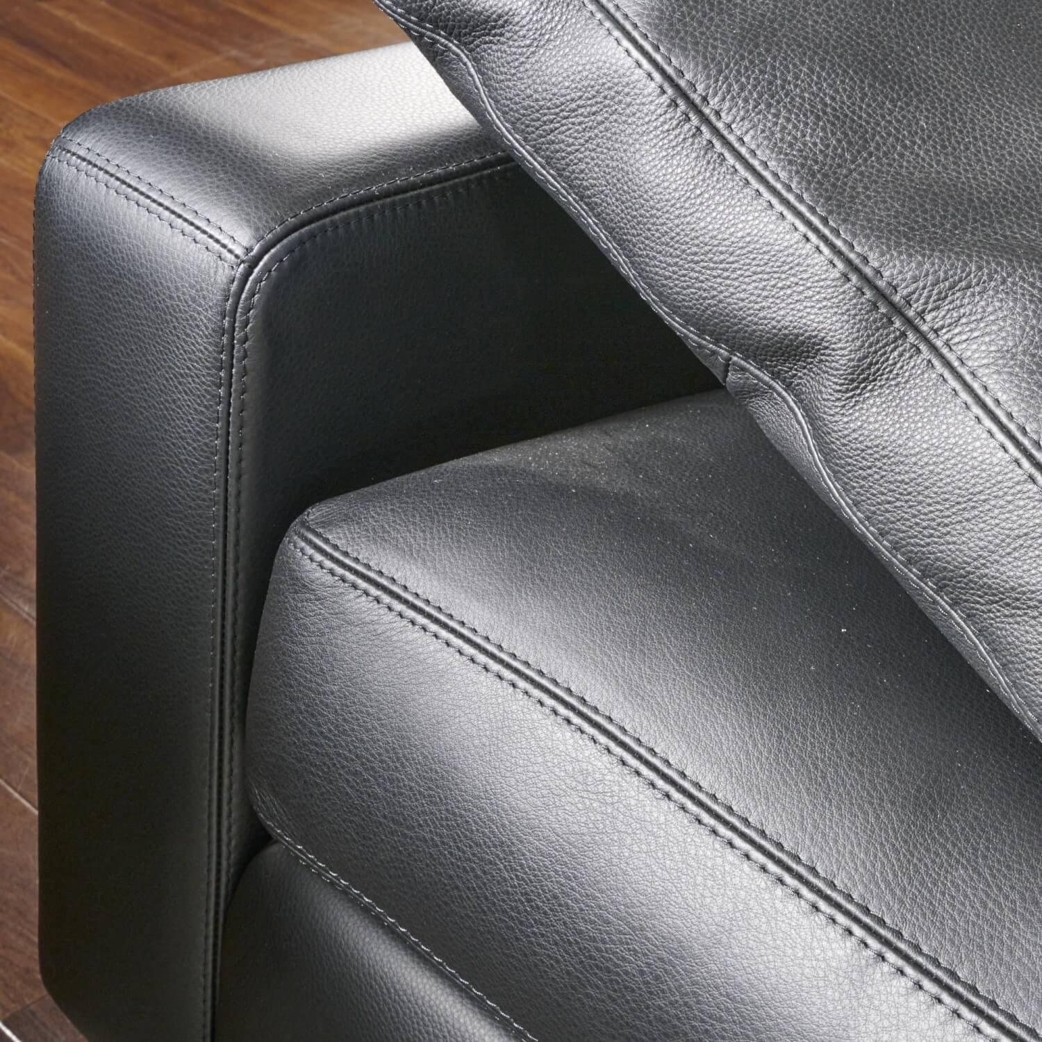 Sofa Conseta Leder 286 Schwarz Metallkufen Schwarzchrom
