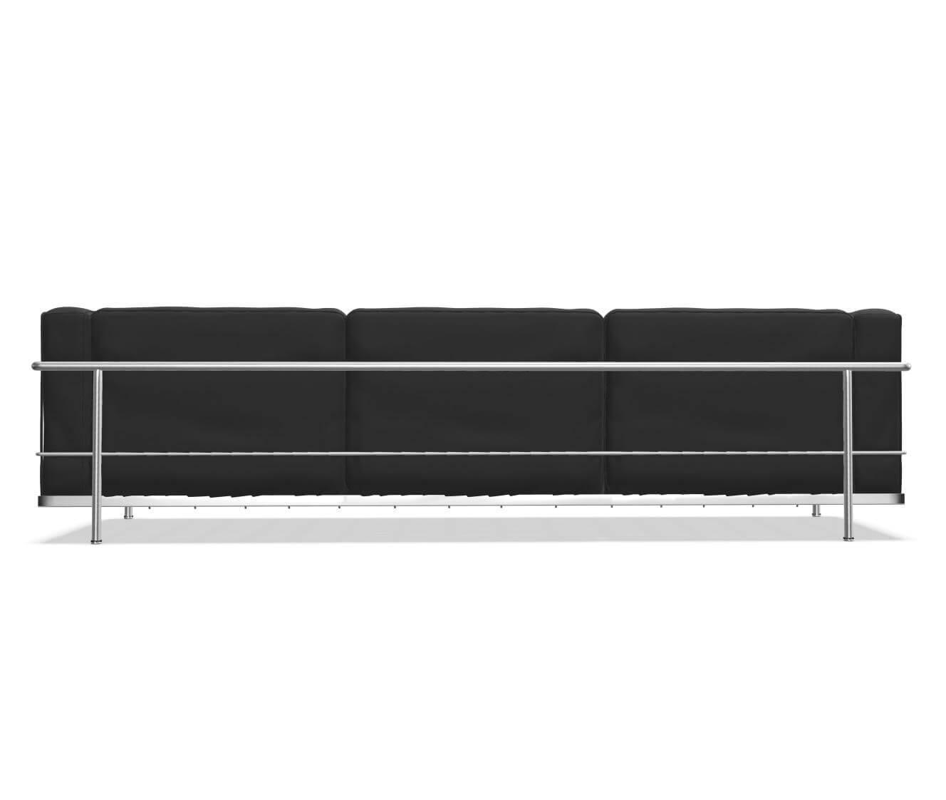 Sofa LC3 3-Sitzer Leder Pelle LCX Scozia Grafite Leder Gestell Verchromt