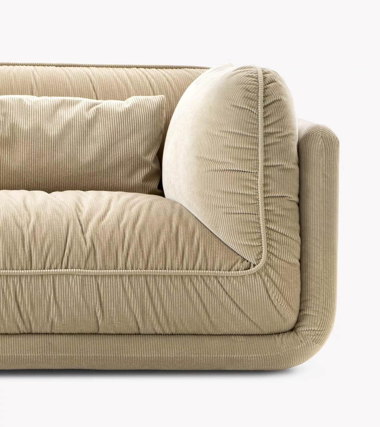 Leolux - Sofa Lunetta Stoff 5 Spazio 37 Beige Füße Aluminium Poliert Inklusive Pocket Leder Ceras Brindle Beige - 3