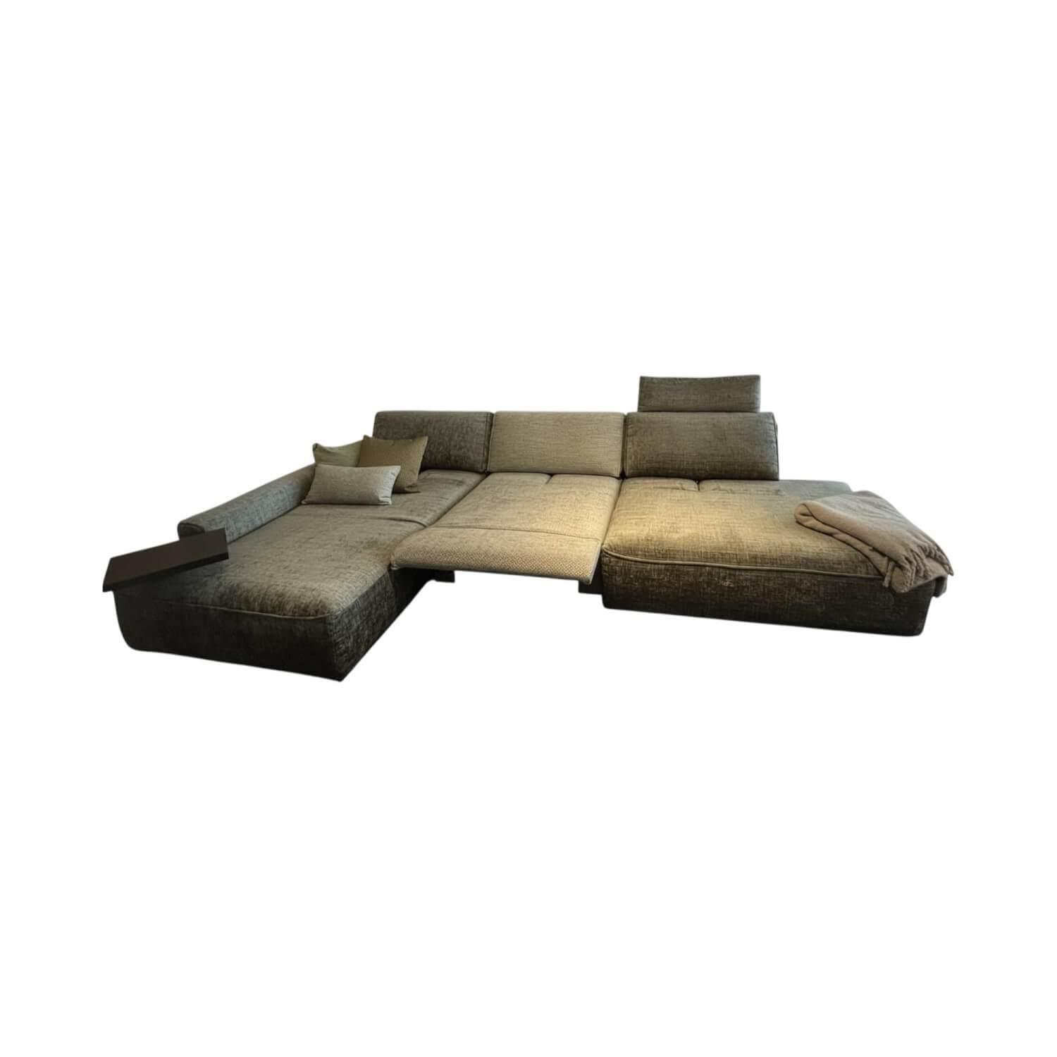 WK Wohnen - Ecksofa 640 Cubico Stoff JAB 23032 22031 Grau Grün Füße Metall Schwarz Mit Verstellung - 1