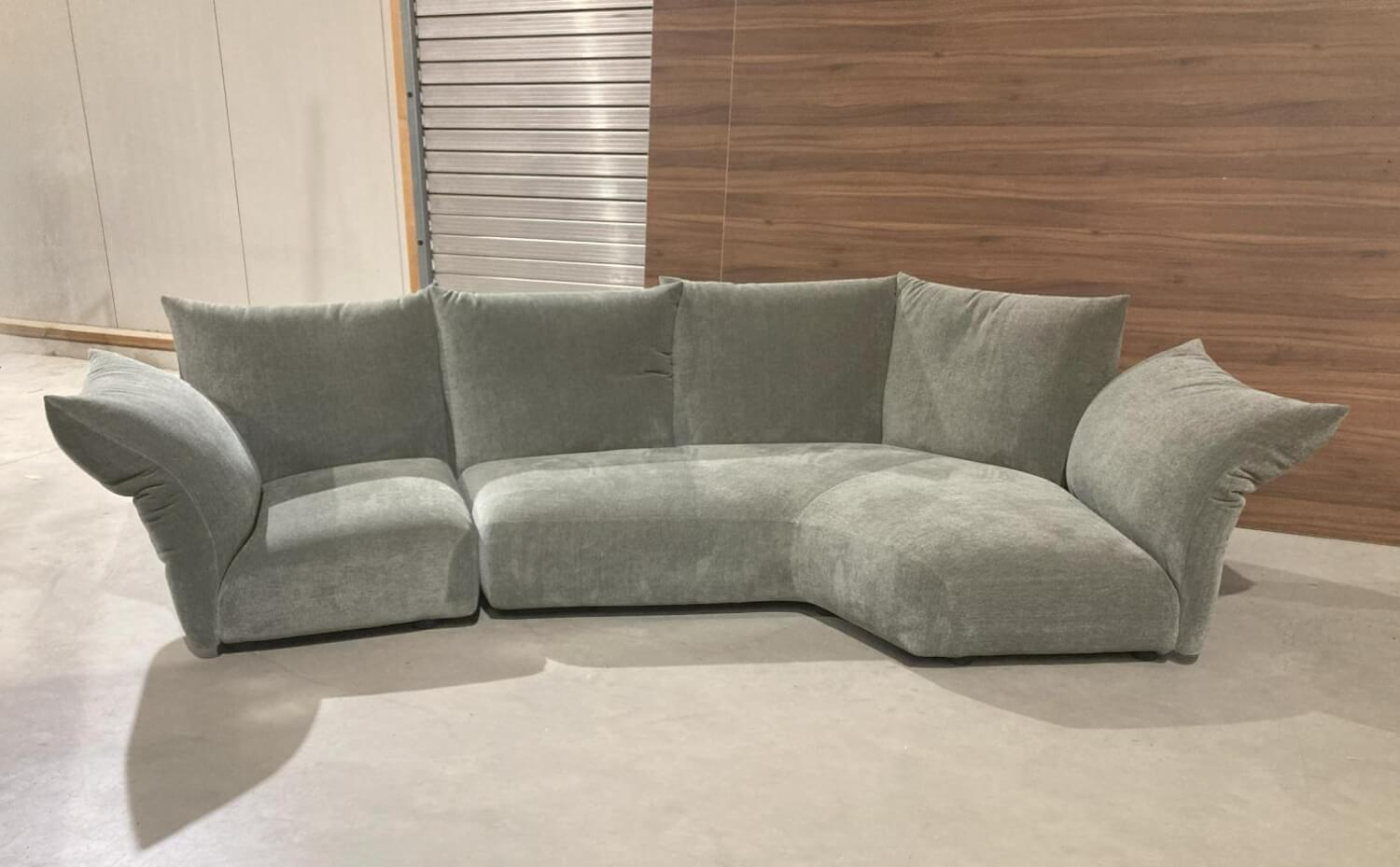 Edra - Sofa Standard Stoff T 8563 Grün Grau Gestell Mit Stoff Bezogen - 3