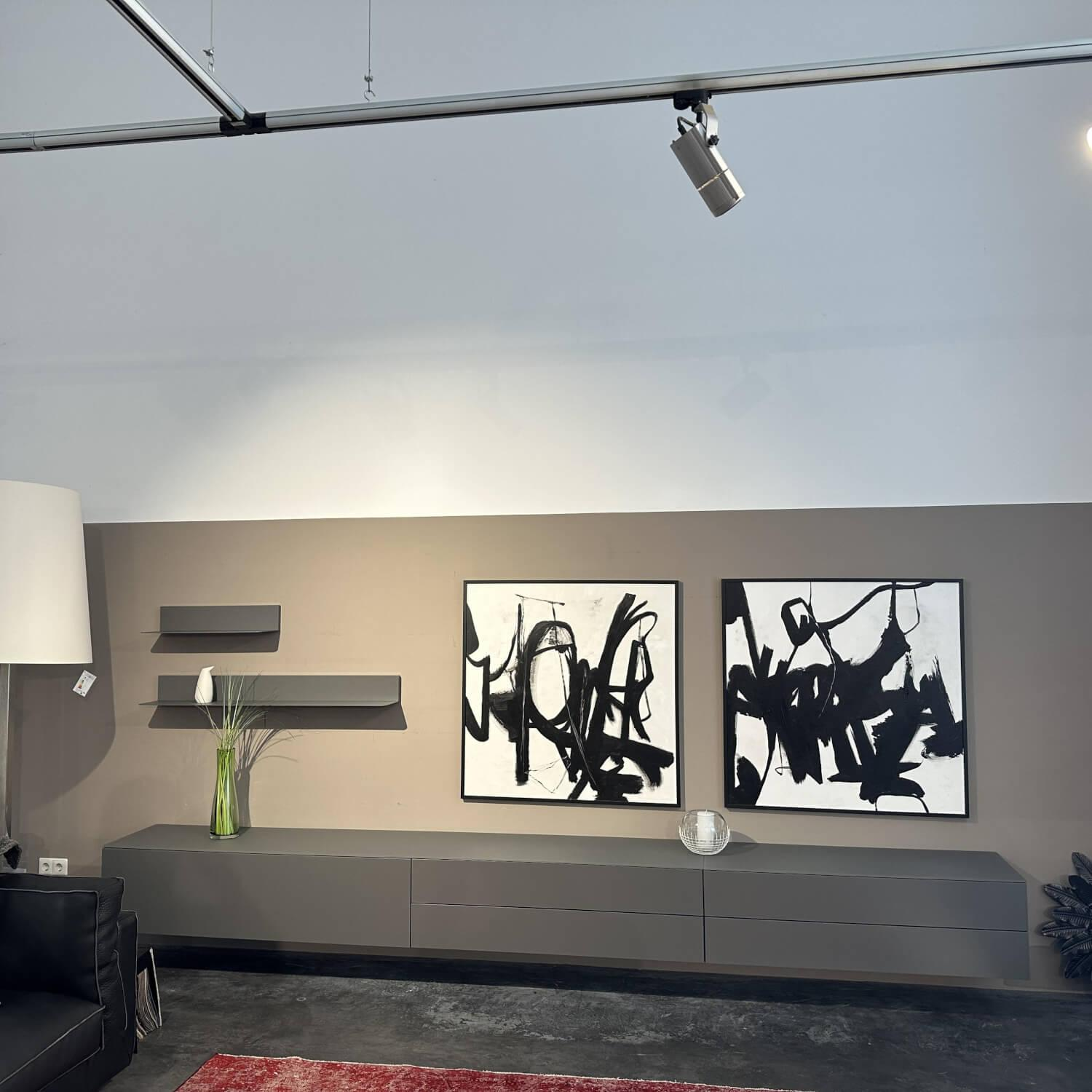 Contur - Sideboard 3900 Glattlack 411 Onyxgrau Abdeckplatte Glas Gefrostet Inklusive L Board Und Design Painting - 6